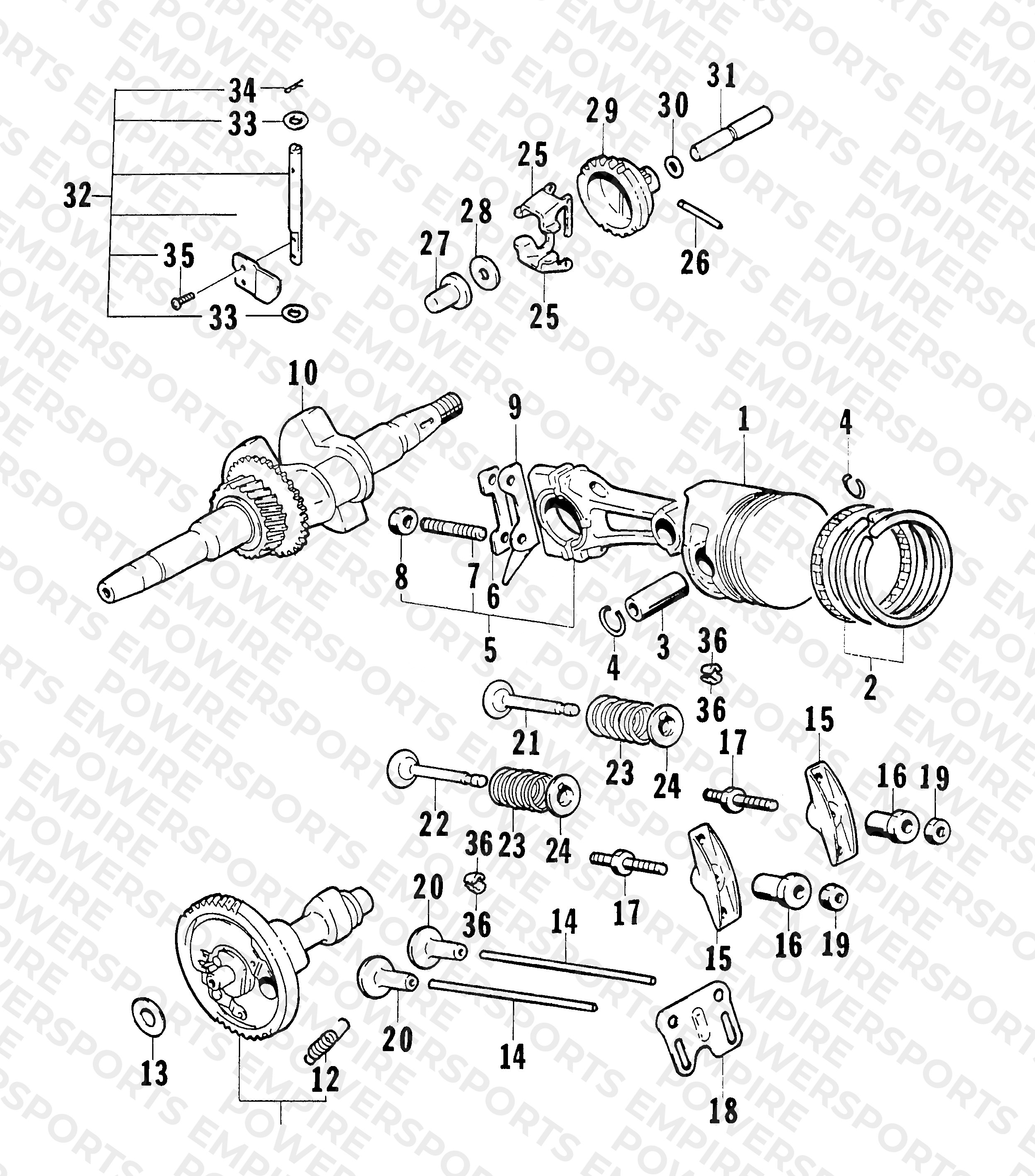 PISTON AND CRANKSHAFT ASSEMBLY