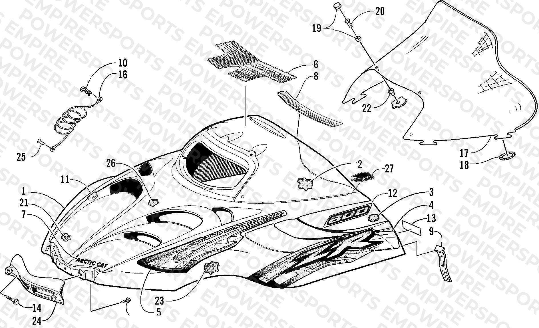 HOOD AND WINDSHIELD ASSEMBLY