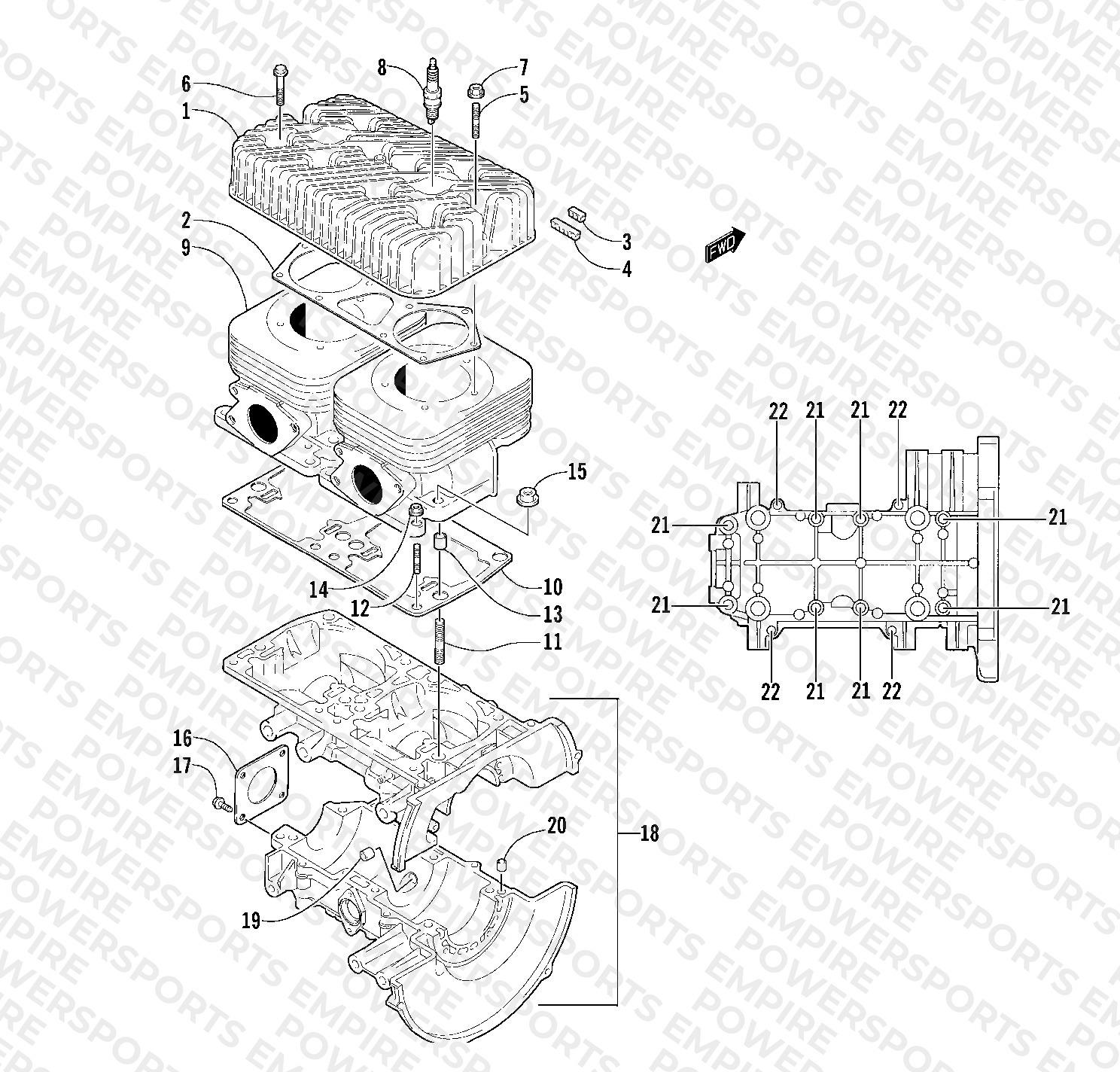 CRANKCASE AND CYLINDER