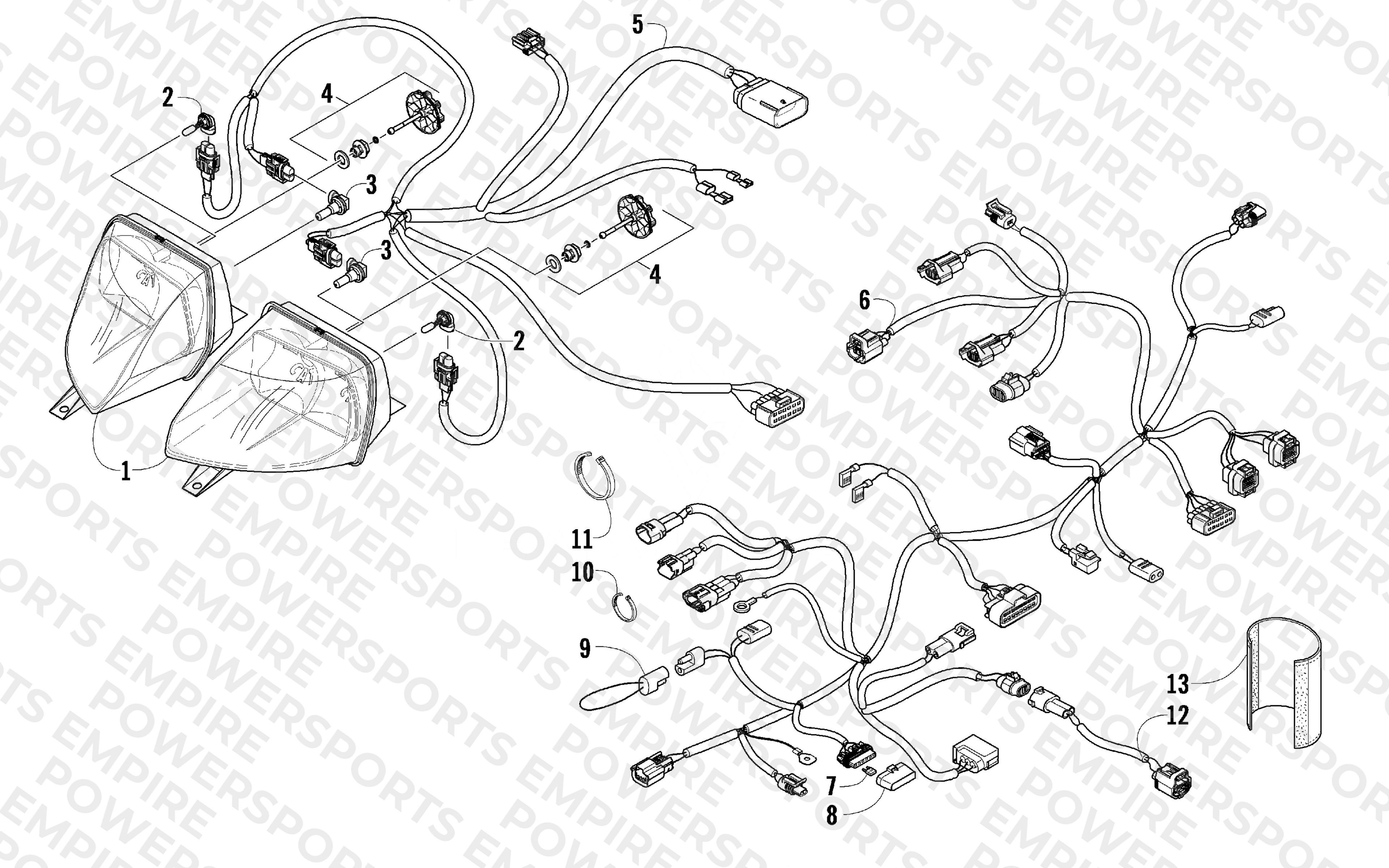 HEADLIGHT AND WIRING ASSEMBLIES