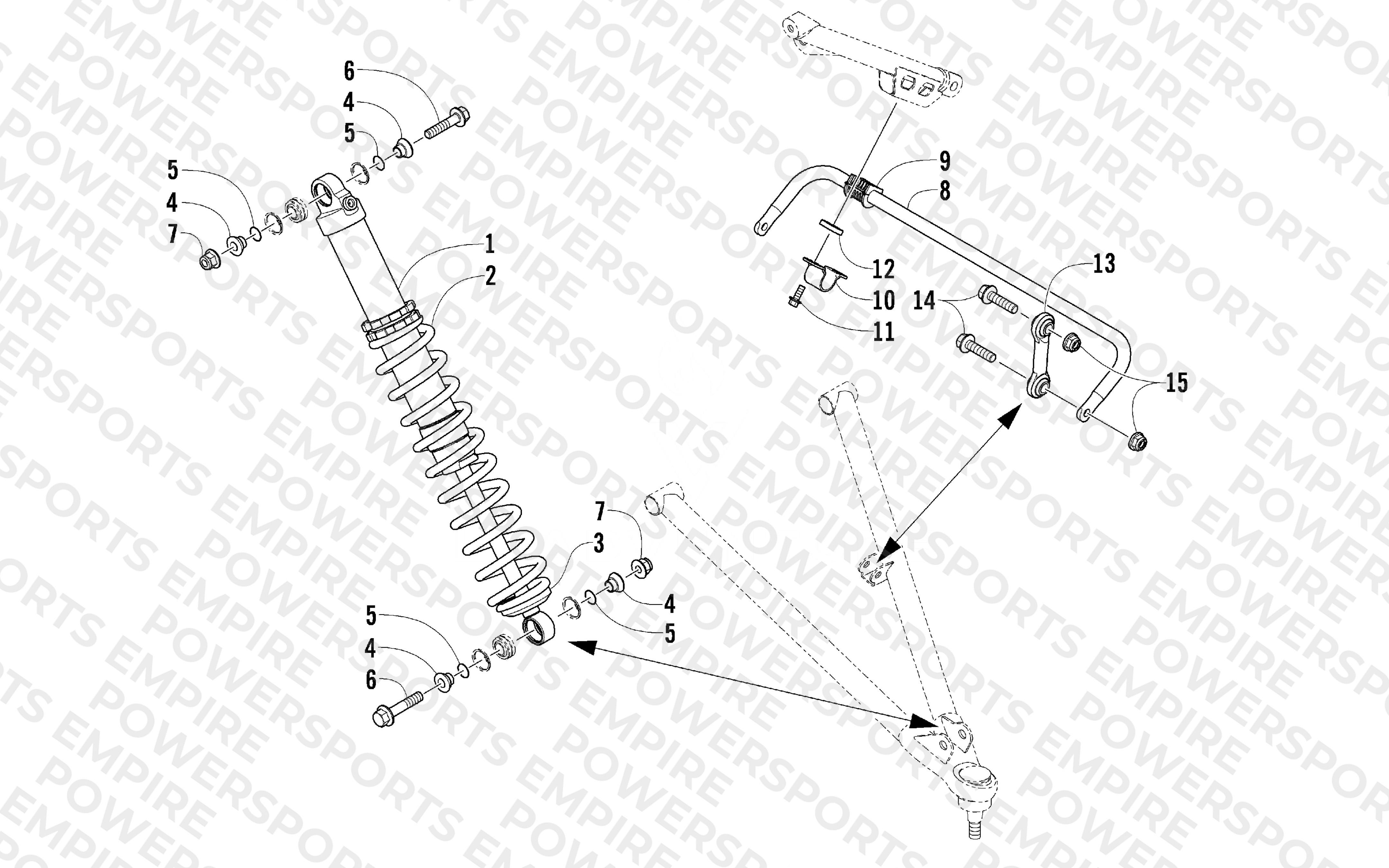 SHOCK ABSORBER AND SWAY BAR ASSEMBLY