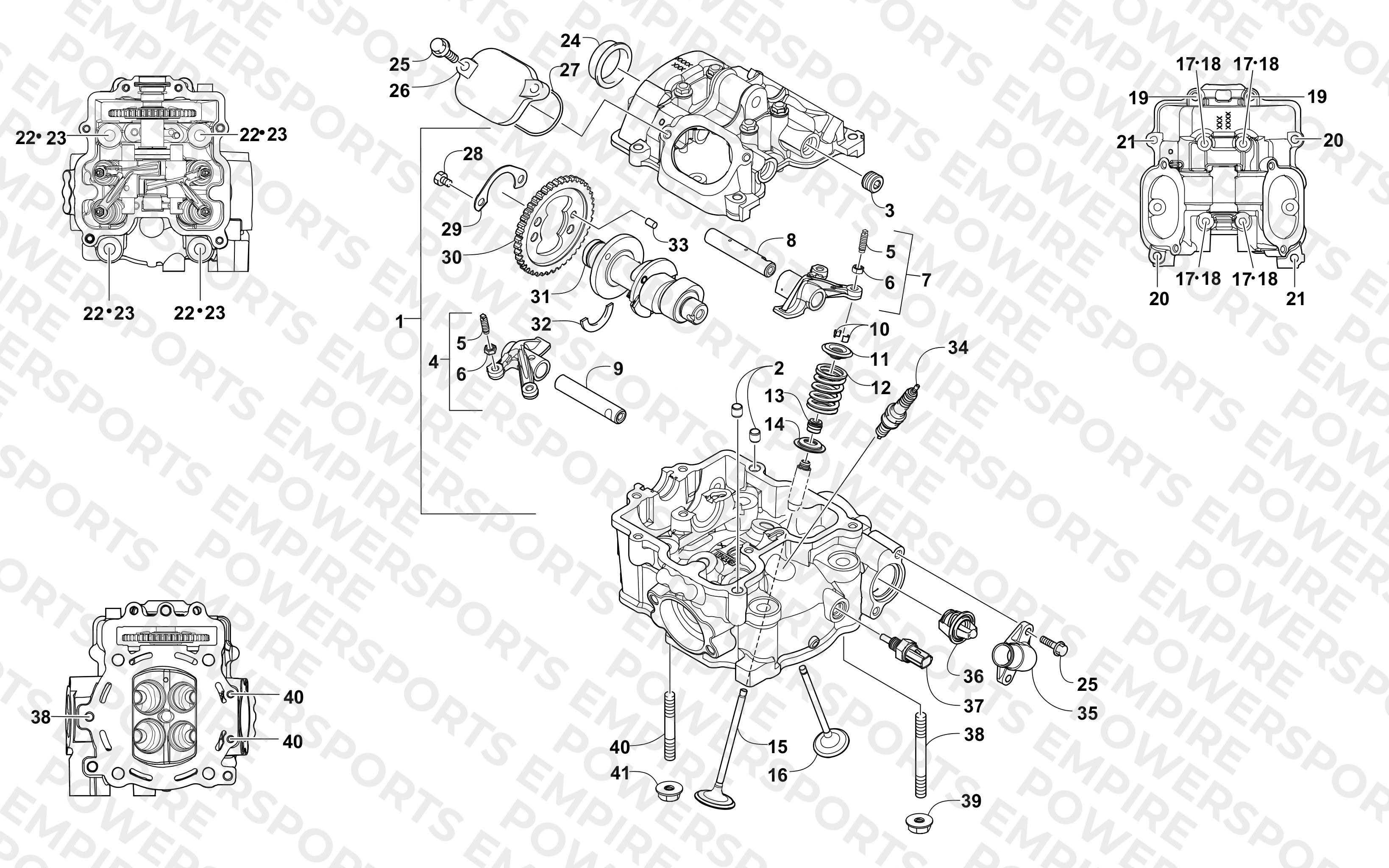 CYLINDER HEAD AND CAMSHAFT/VALVE ASSEMBLY