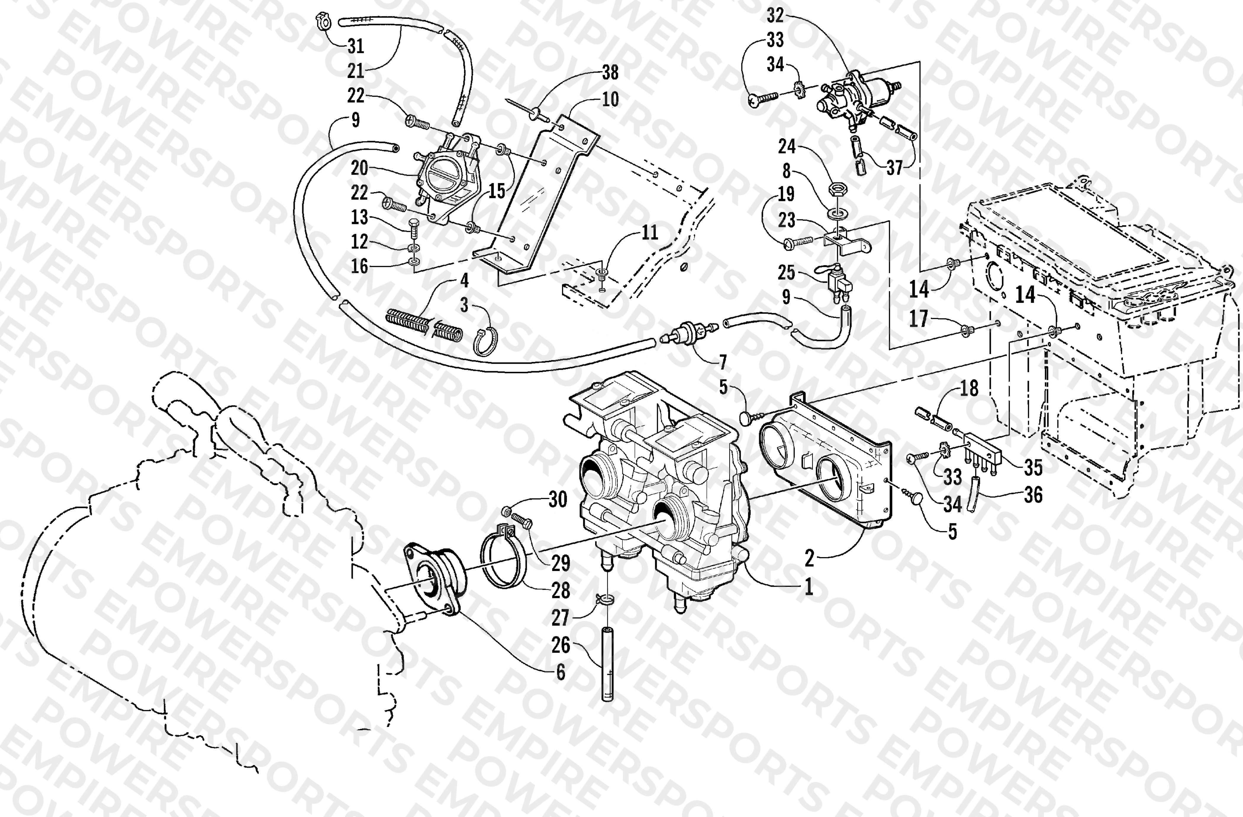 CARBURETOR AND FUEL PUMP ASSEMBLY
