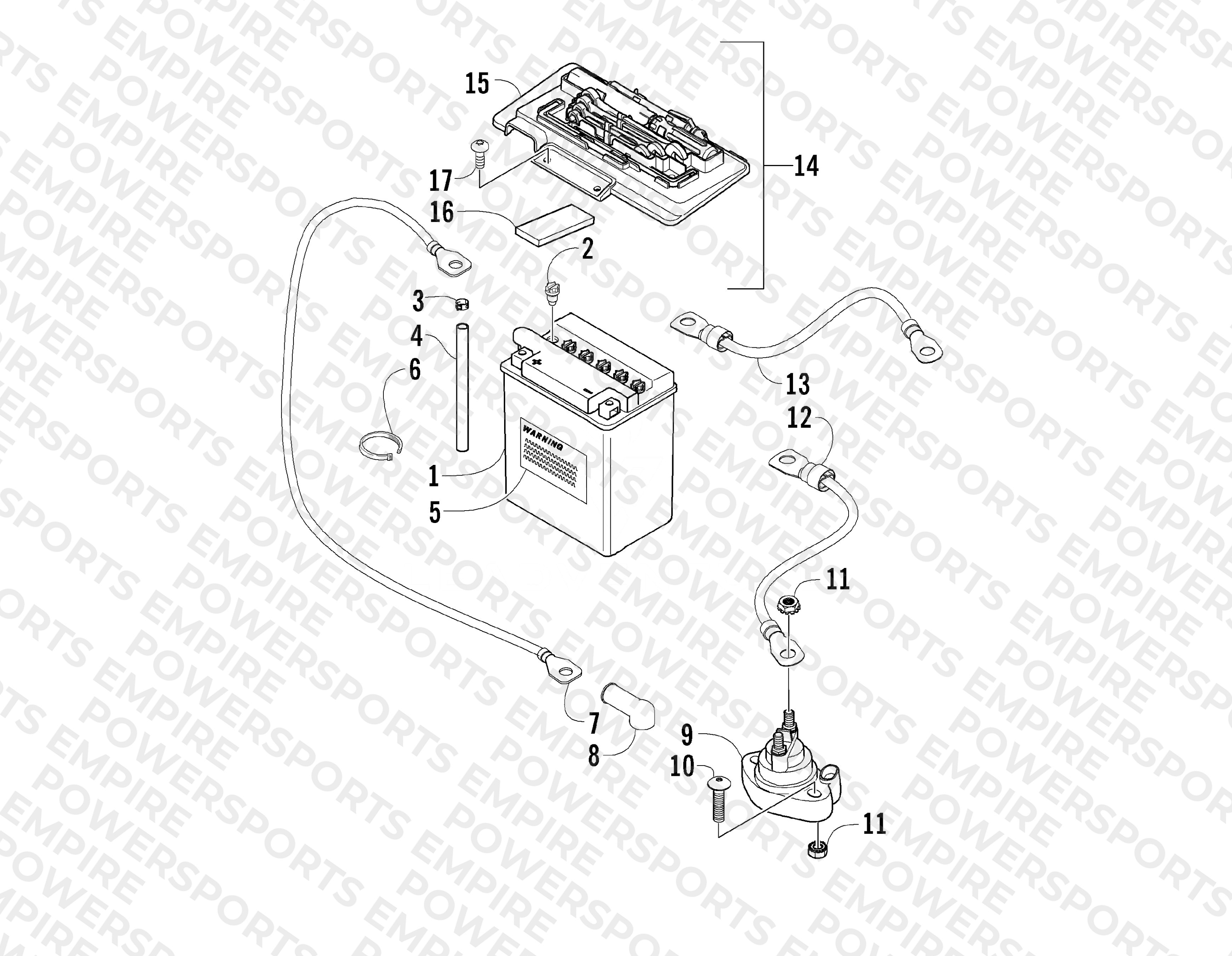 BATTERY AND SOLENOID ASSEMBLY