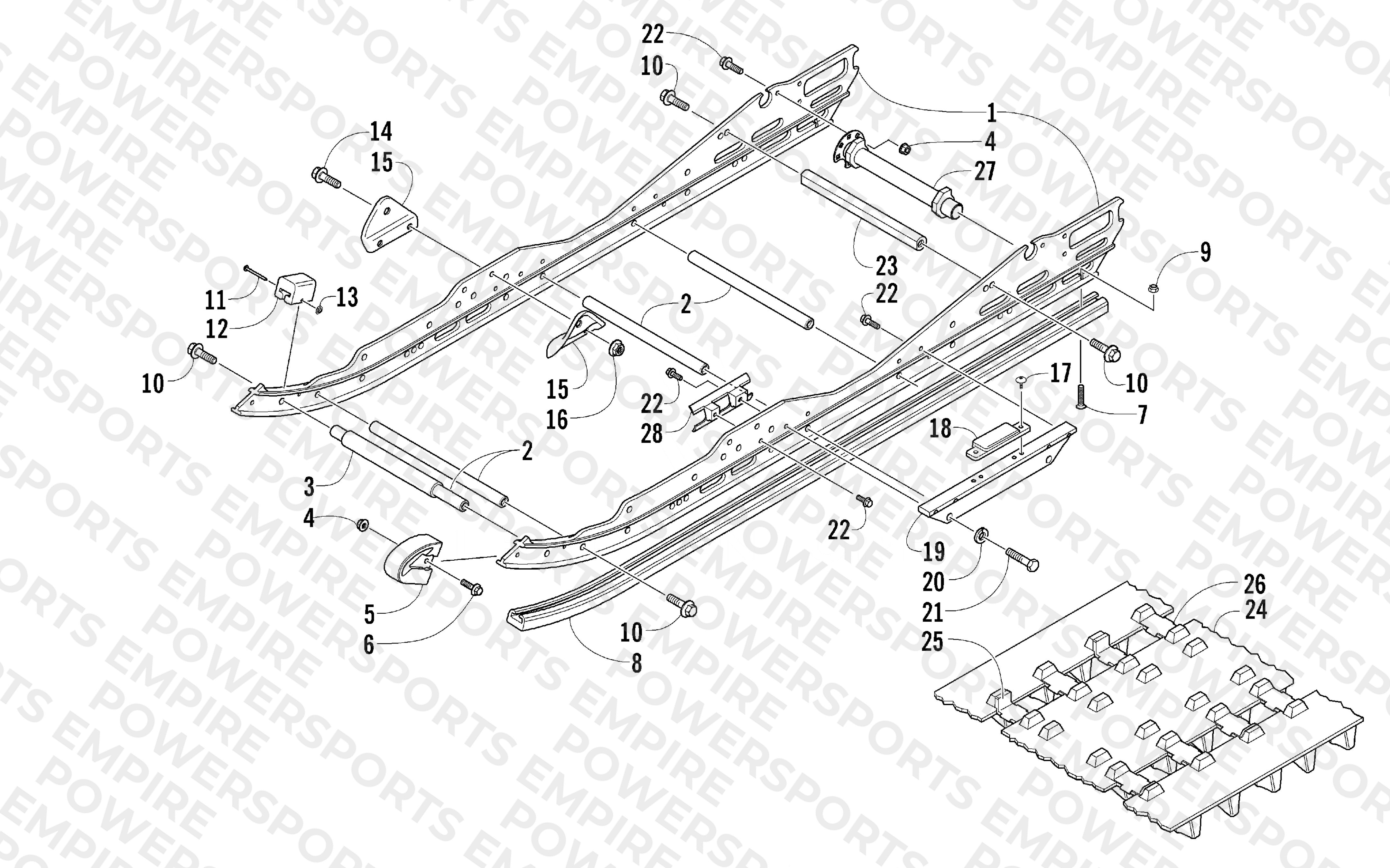SLIDE RAIL AND TRACK ASSEMBLY