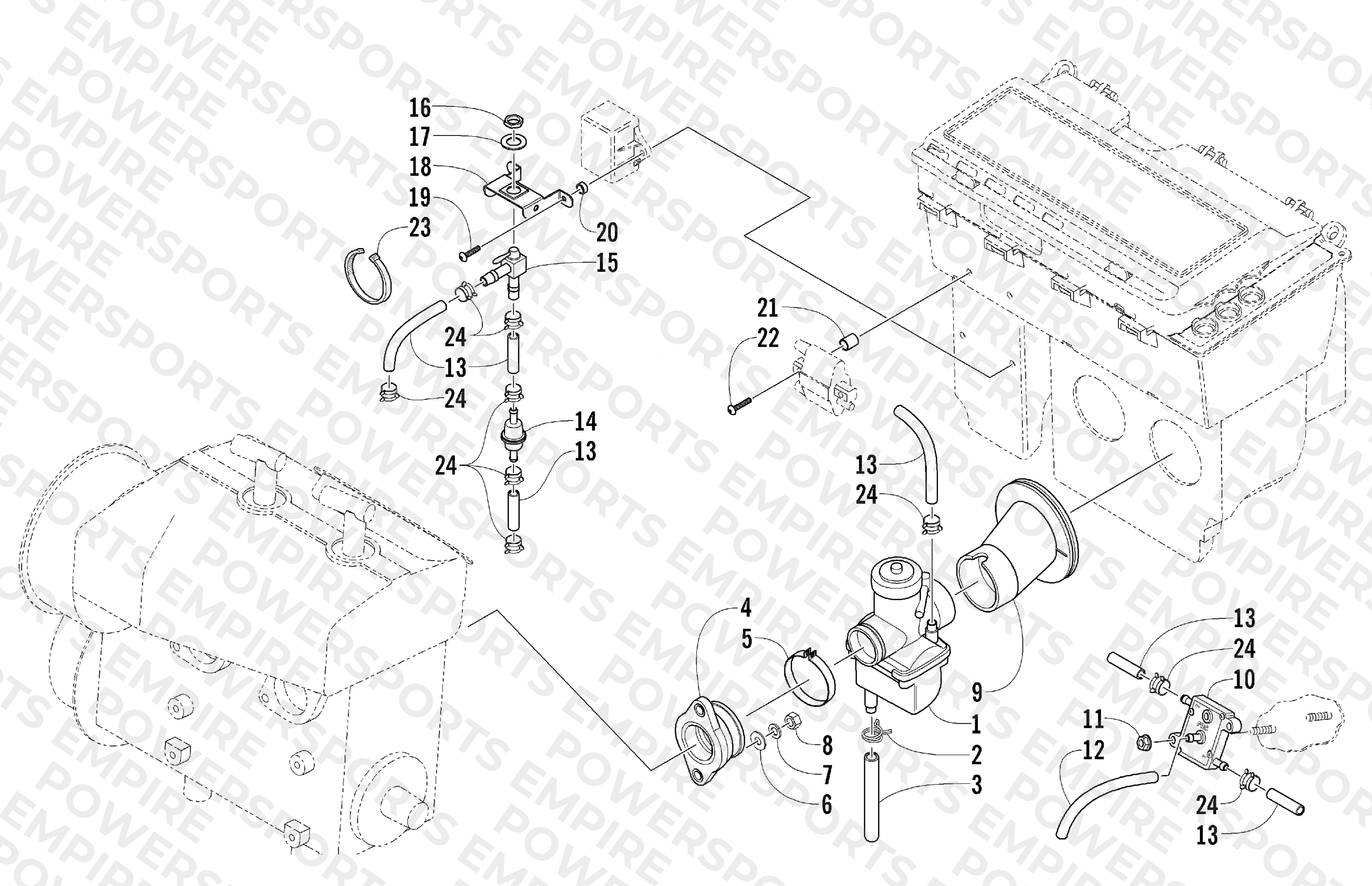 CARBURETOR AND FUEL PUMP ASSEMBLY