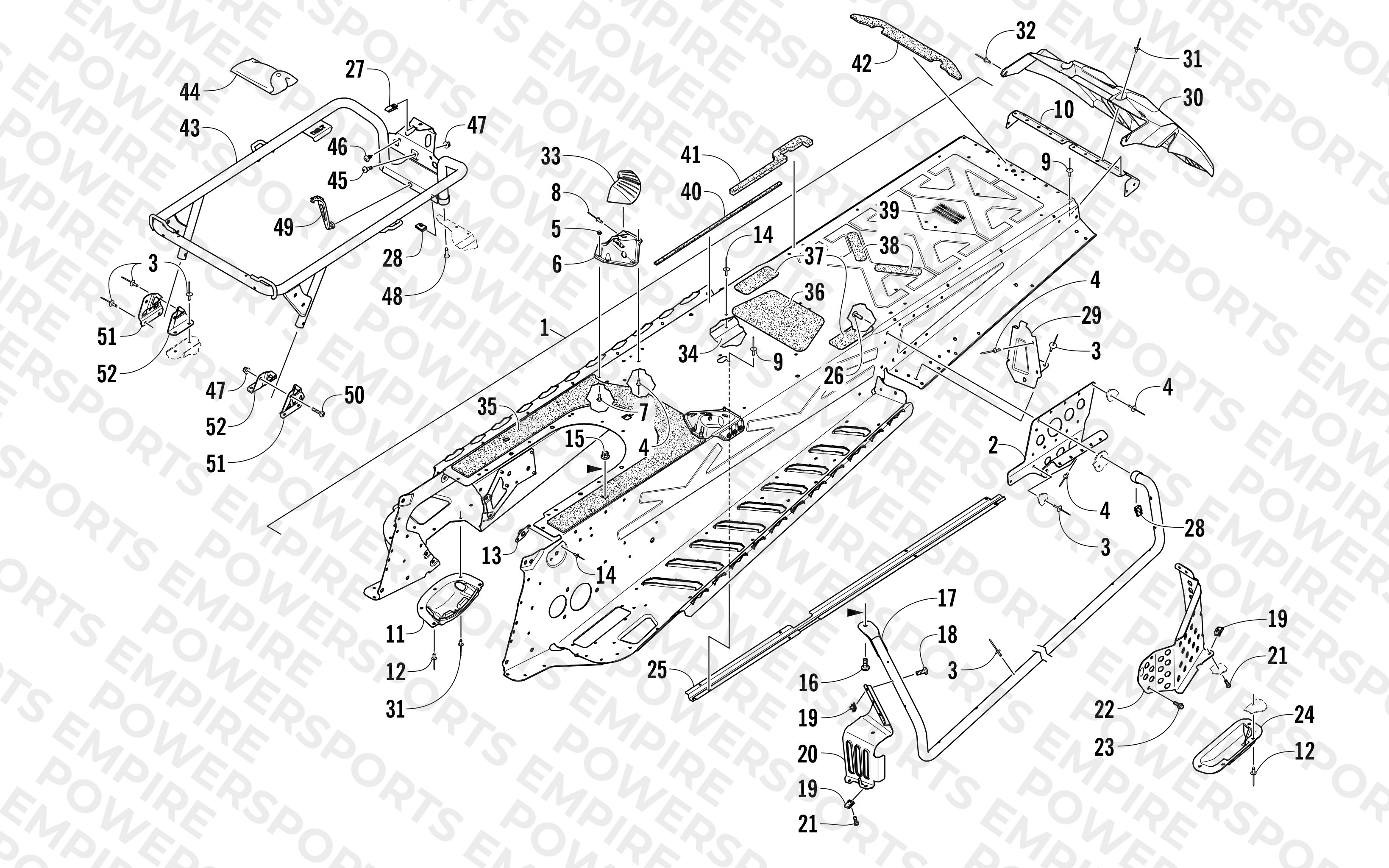 TUNNEL AND REAR RACK ASSEMBLY