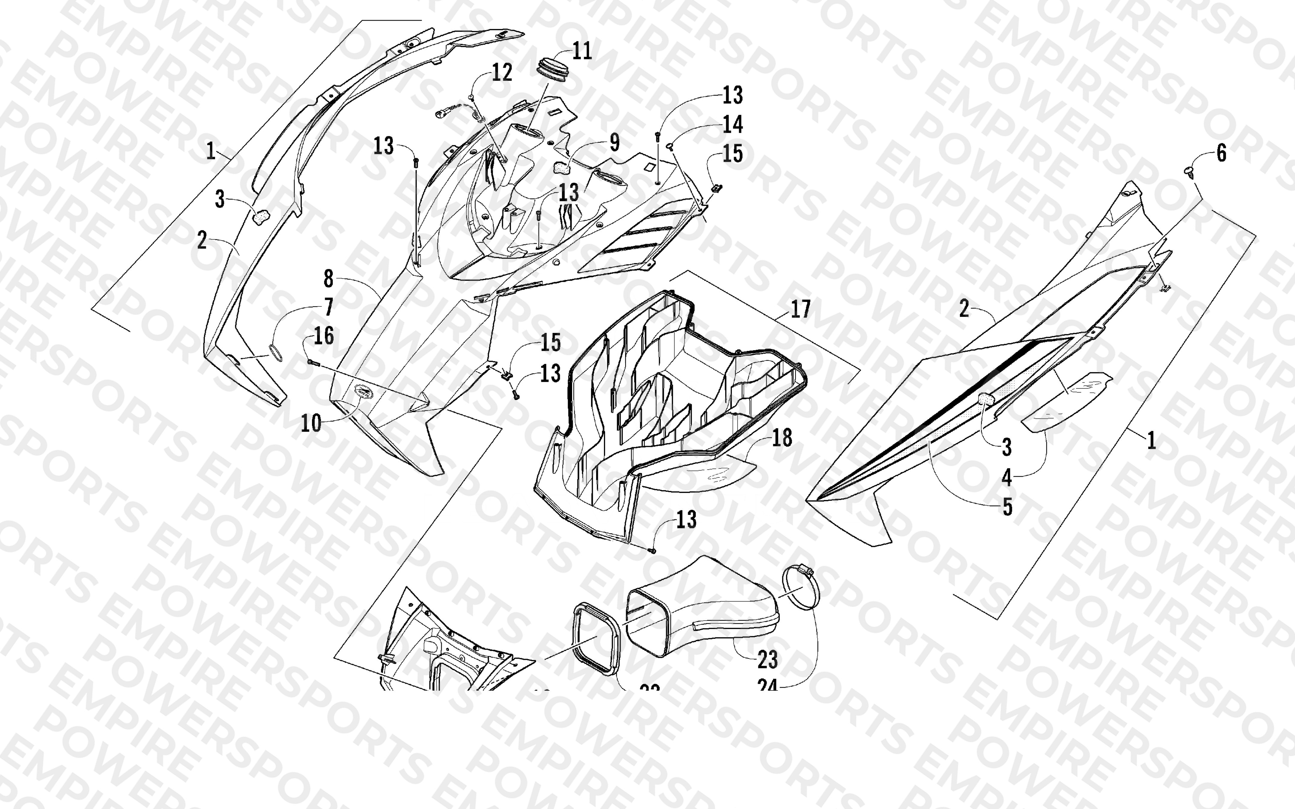 HOOD AND AIR INTAKE ASSEMBLY