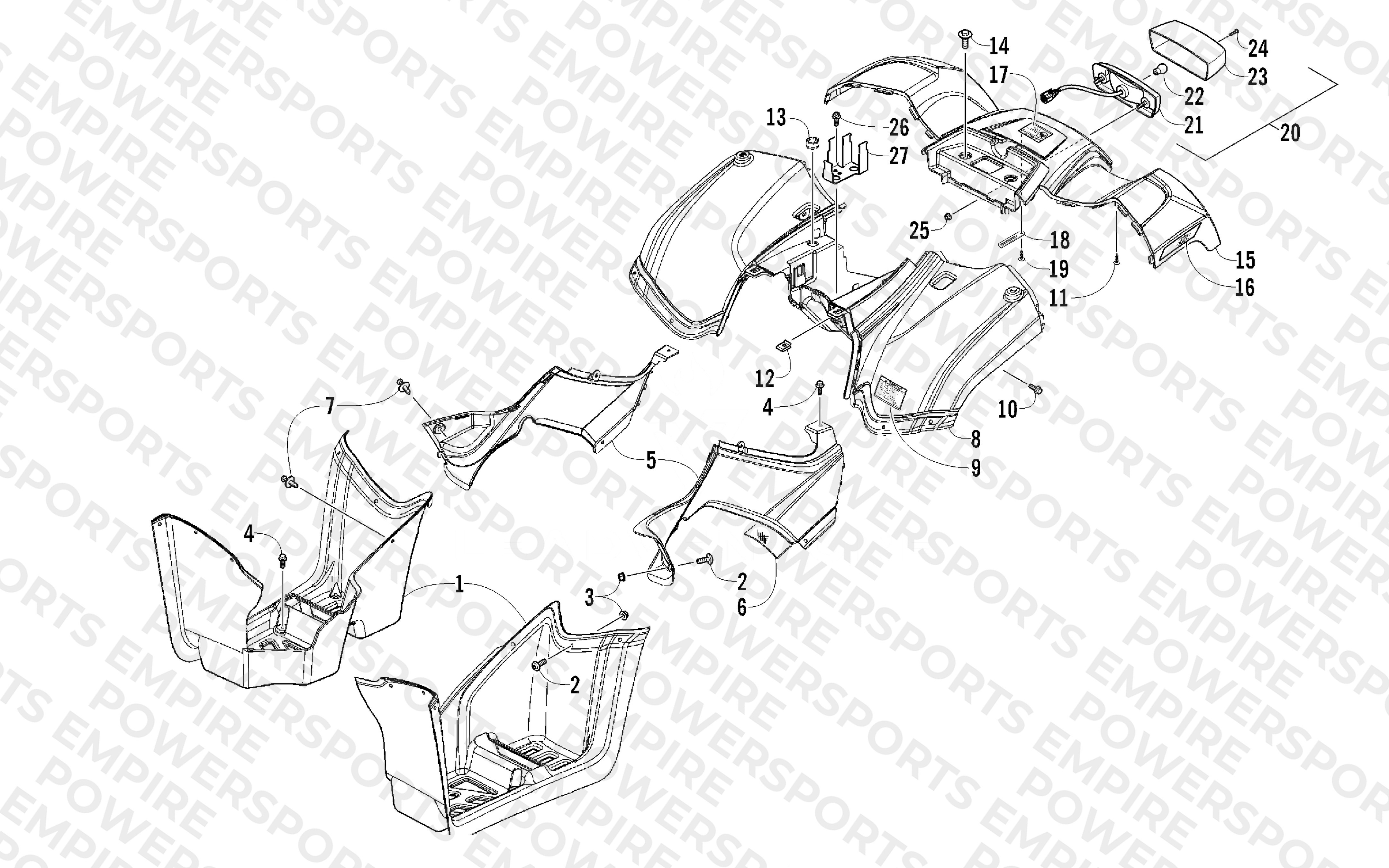 REAR BODY AND TAILLIGHT ASSEMBLY