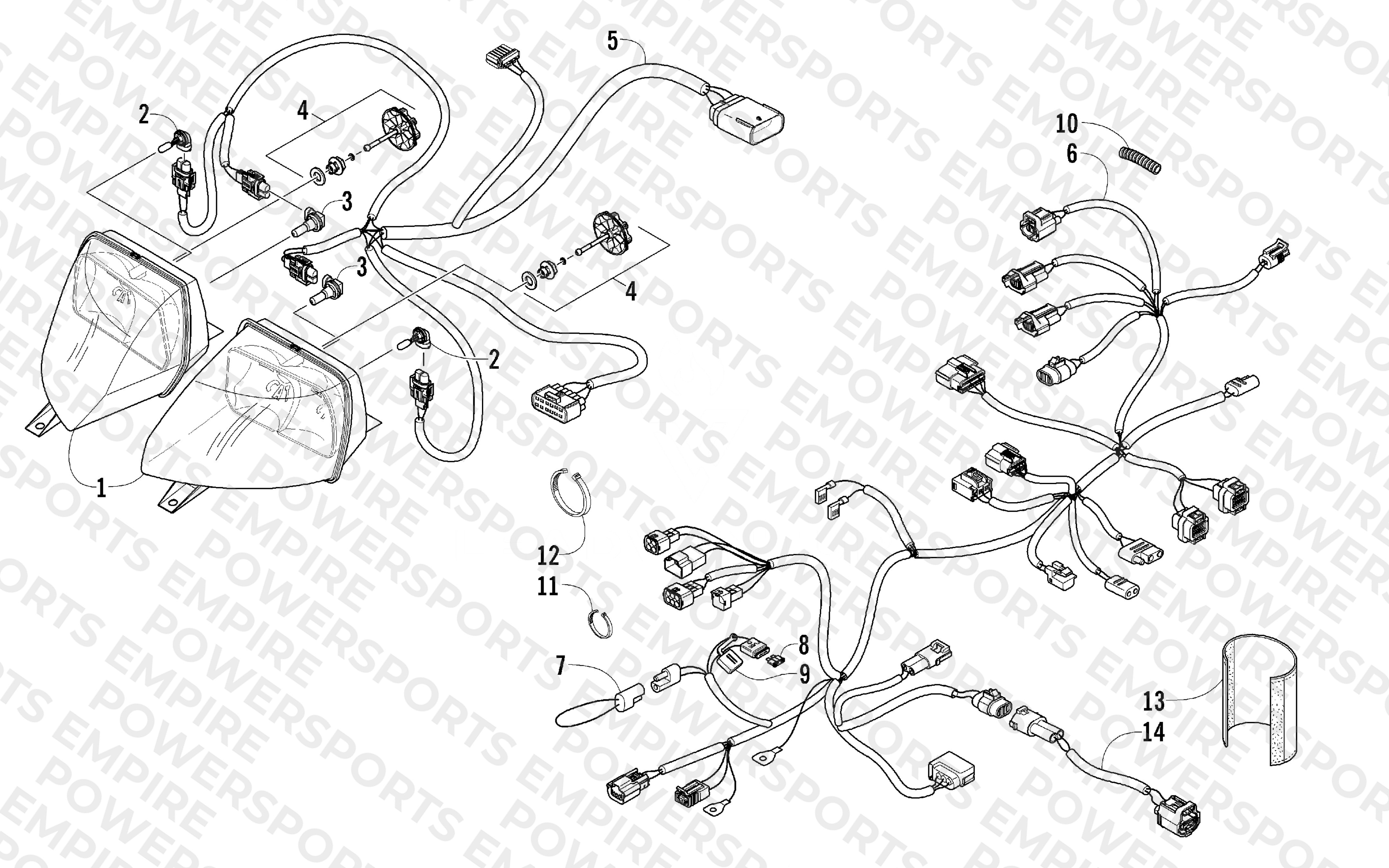 HEADLIGHT AND WIRING ASSEMBLIES