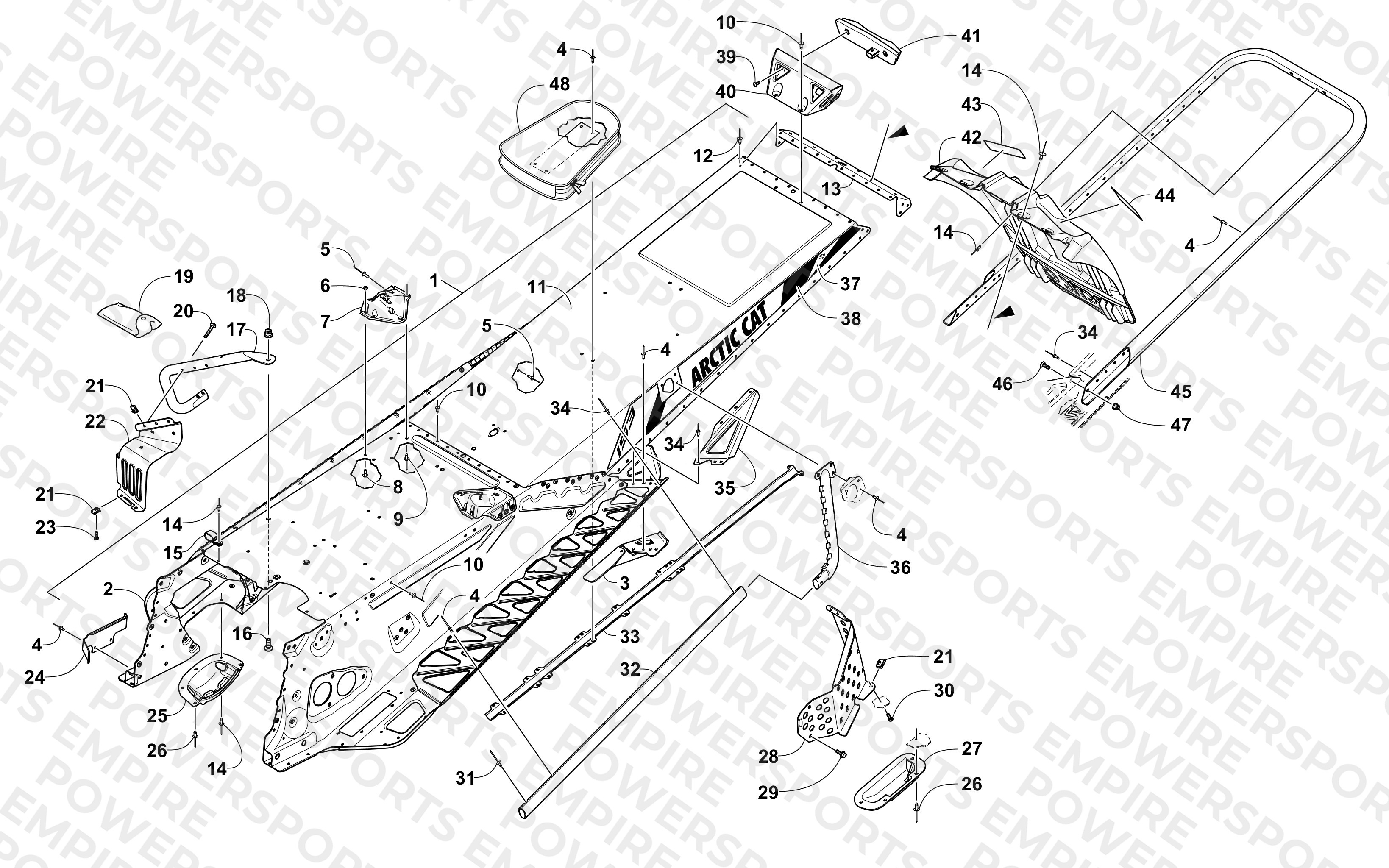 TUNNEL, REAR BUMPER, AND SNOWFLAP ASSEMBLY
