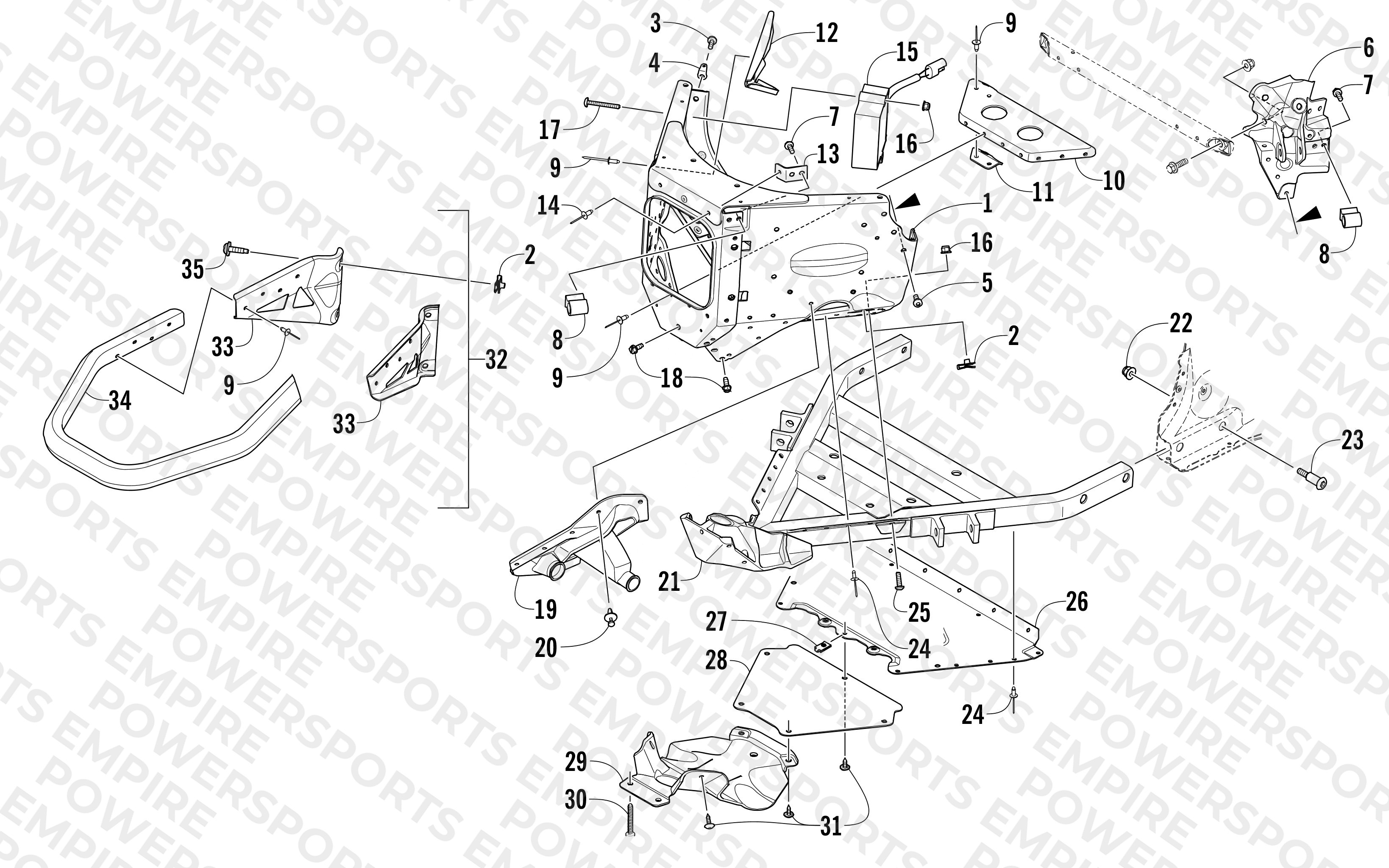 FRONT BUMPER AND FRAME ASSEMBLY