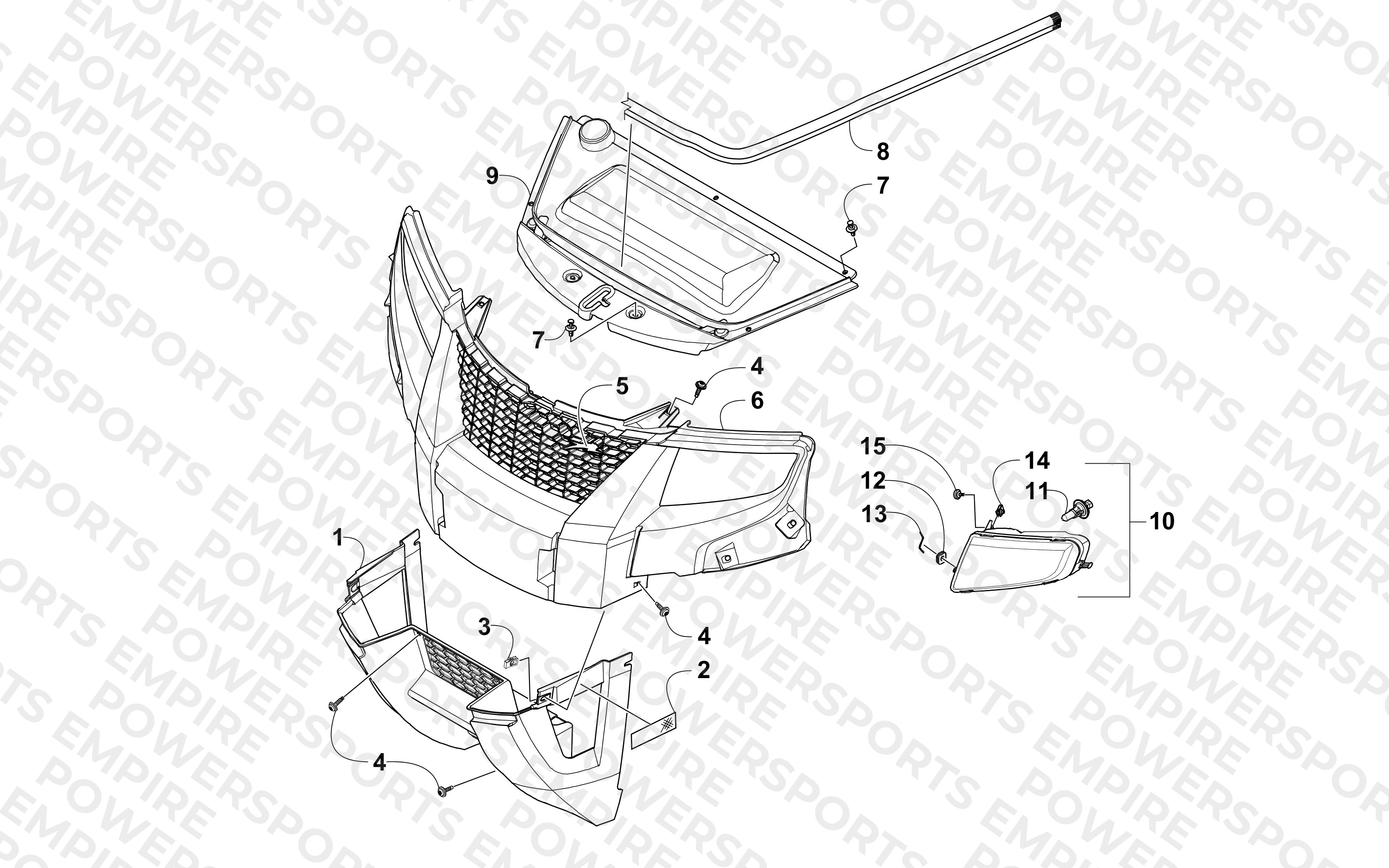 GRILL AND HEADLIGHT ASSEMBLY