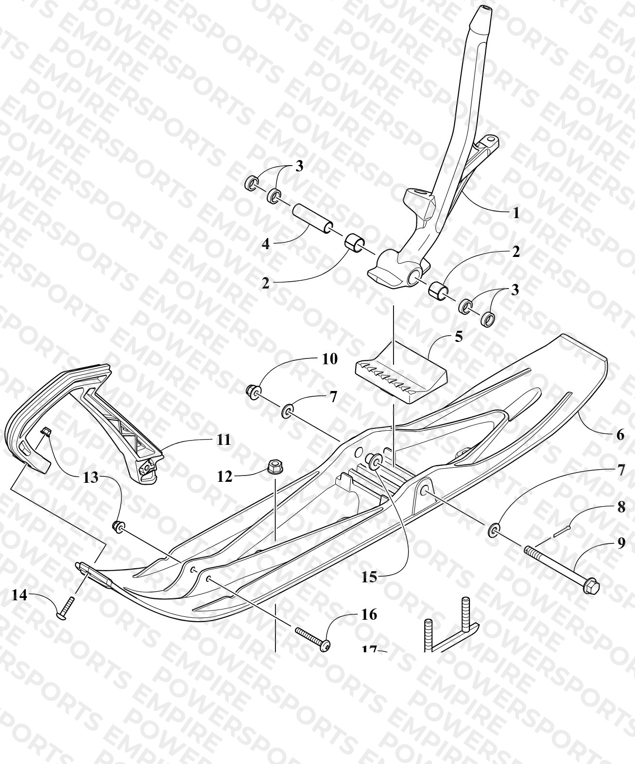 SKI AND SPINDLE ASSEMBLY