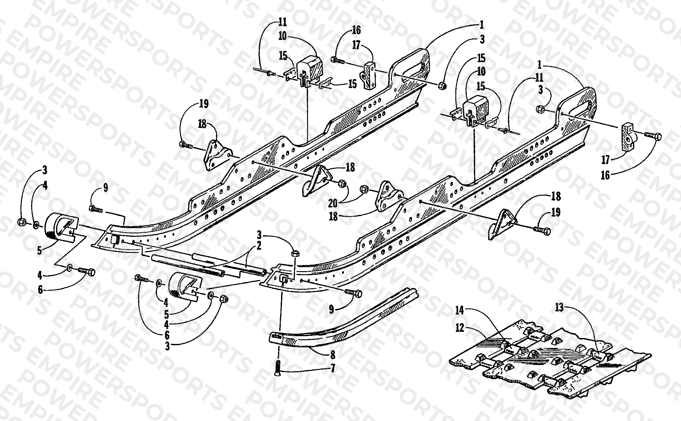 SLIDE RAIL AND TRACK ASSEMBLY