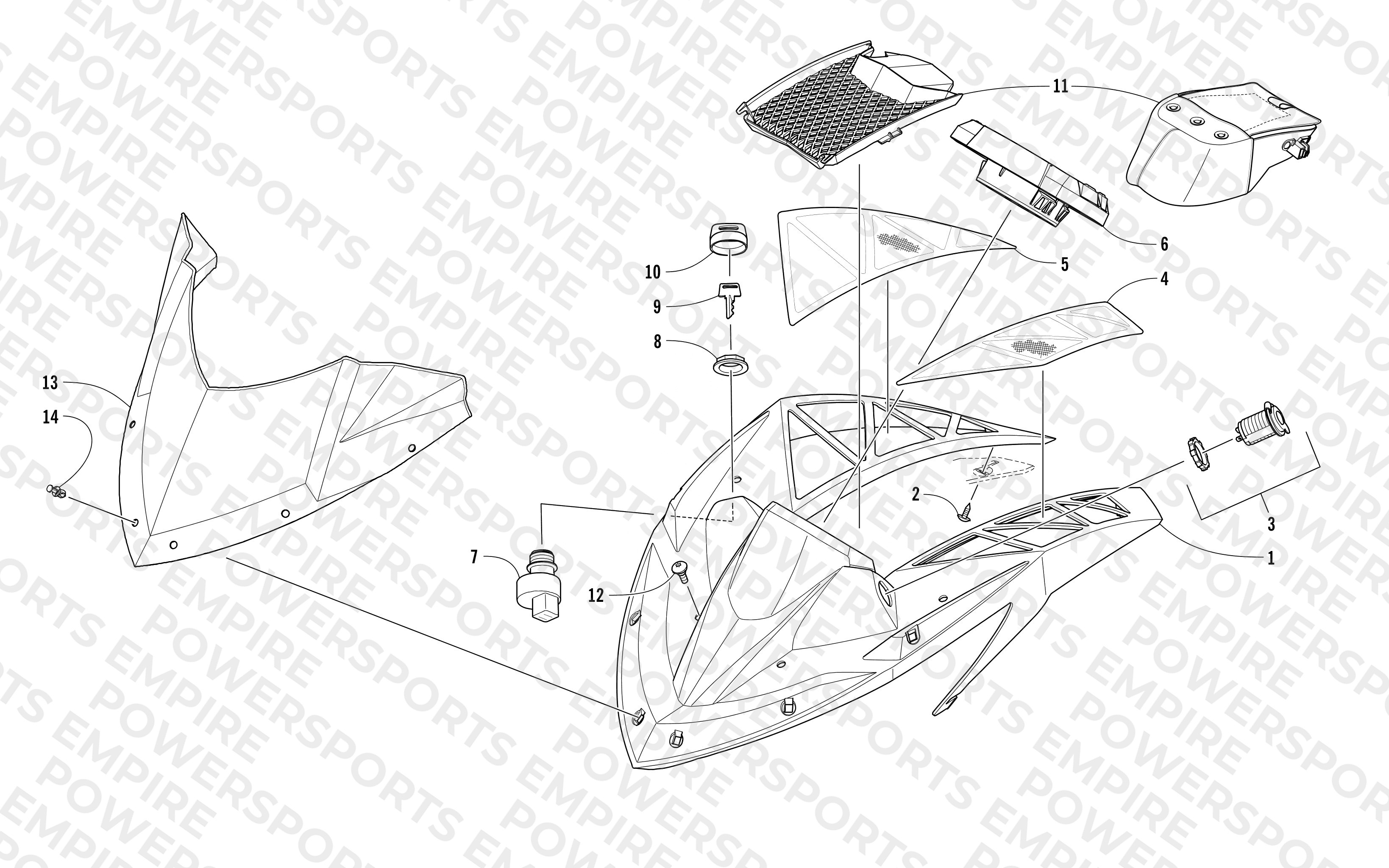 WINDSHIELD AND INSTRUMENTS ASSEMBLIES