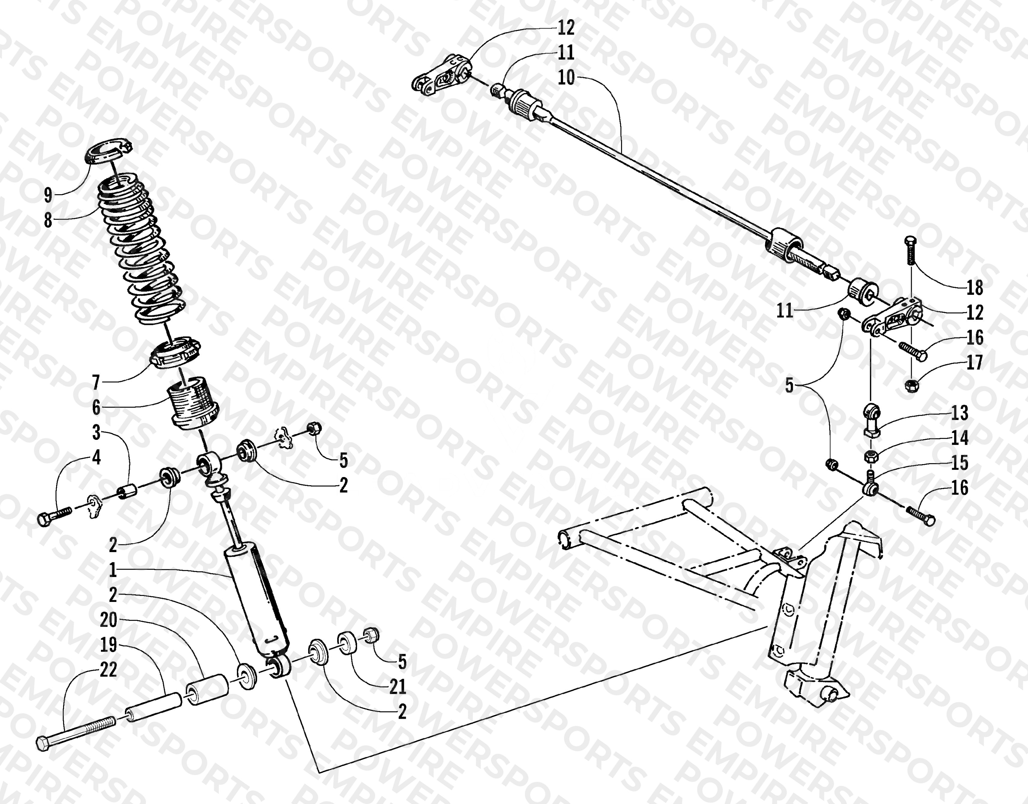 SHOCK ABSORBER AND SWAY BAR ASSEMBLY