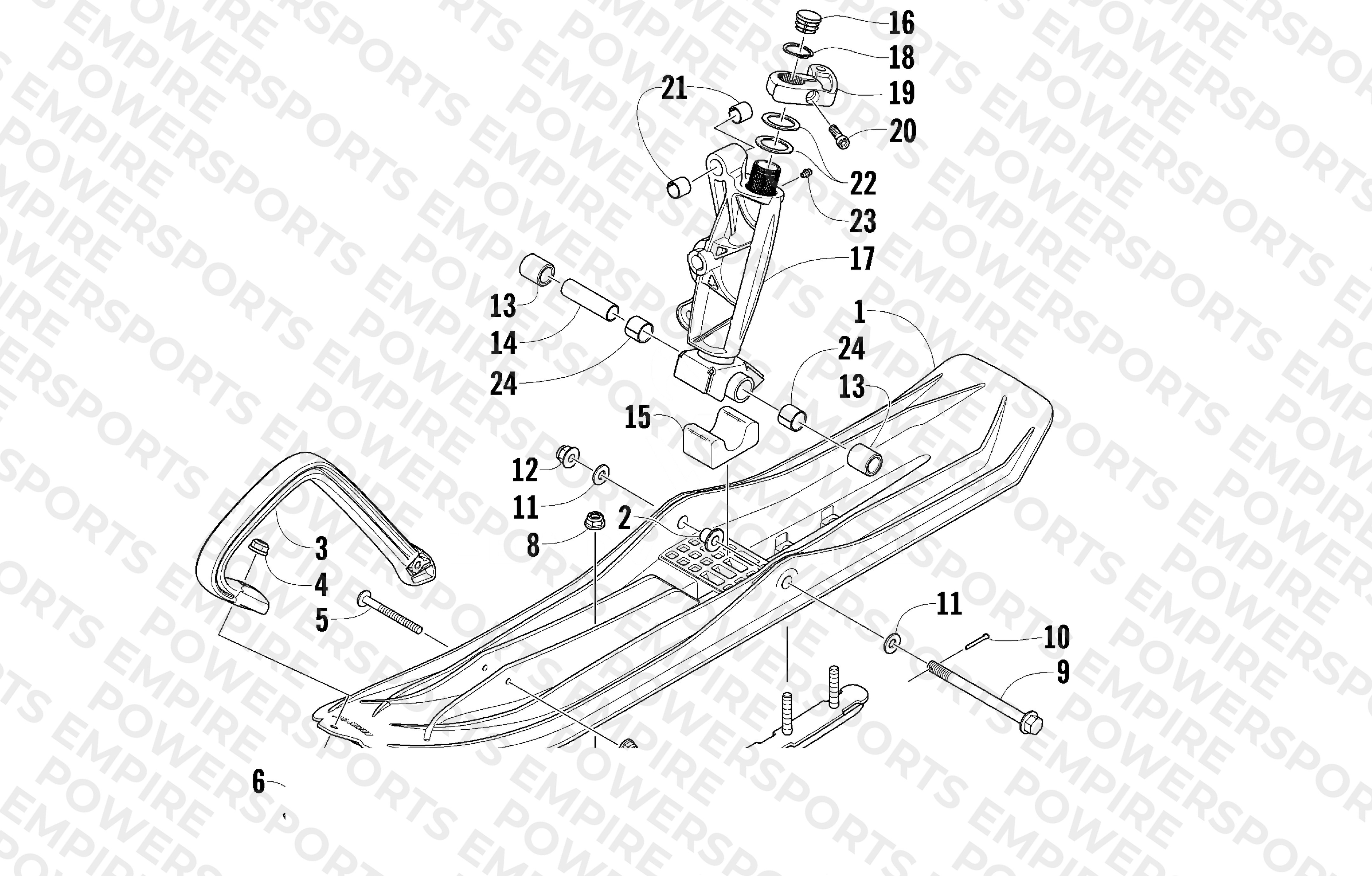 SKI AND SPINDLE ASSEMBLY