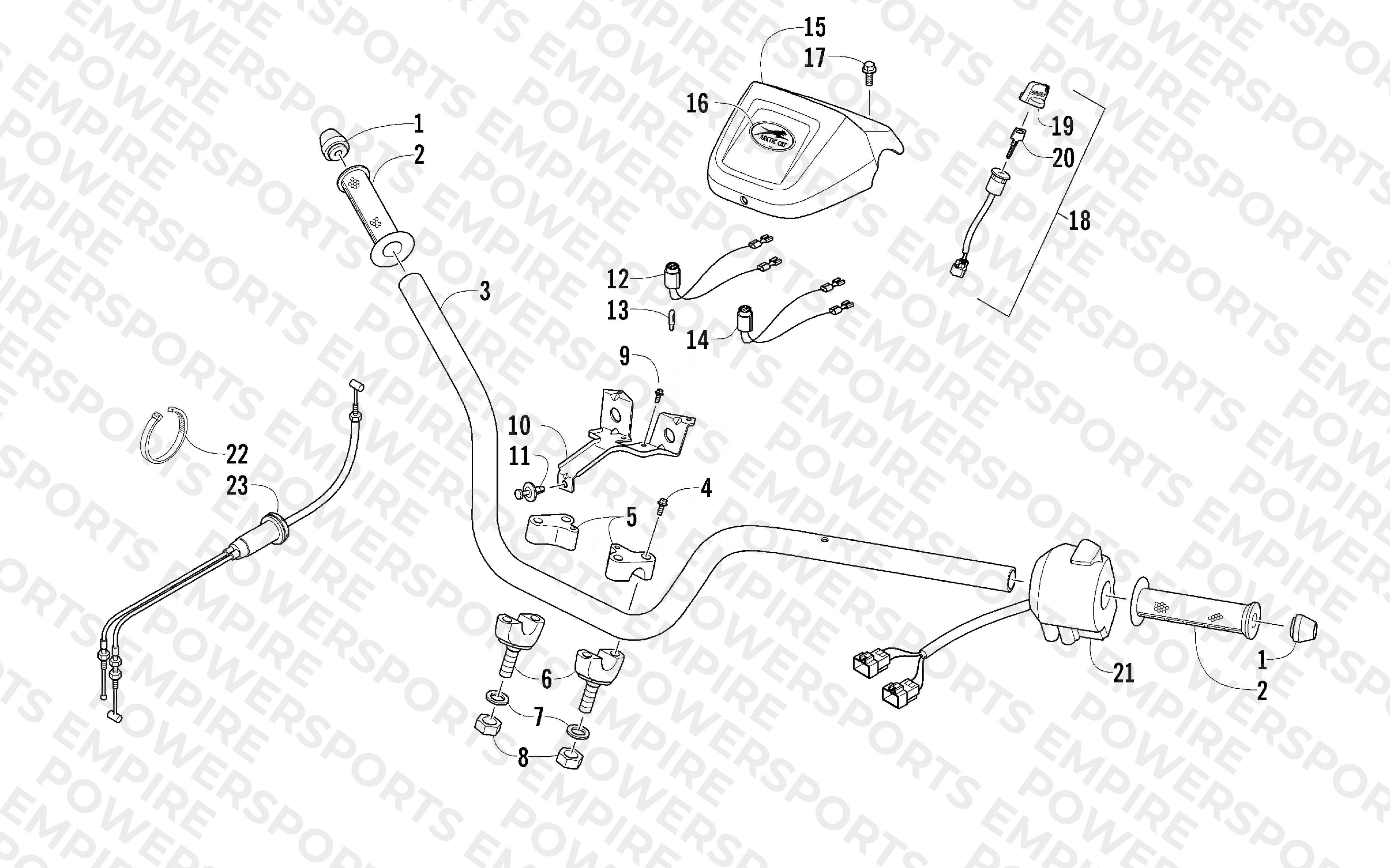 HANDLEBAR AND CONTROL ASSEMBLY