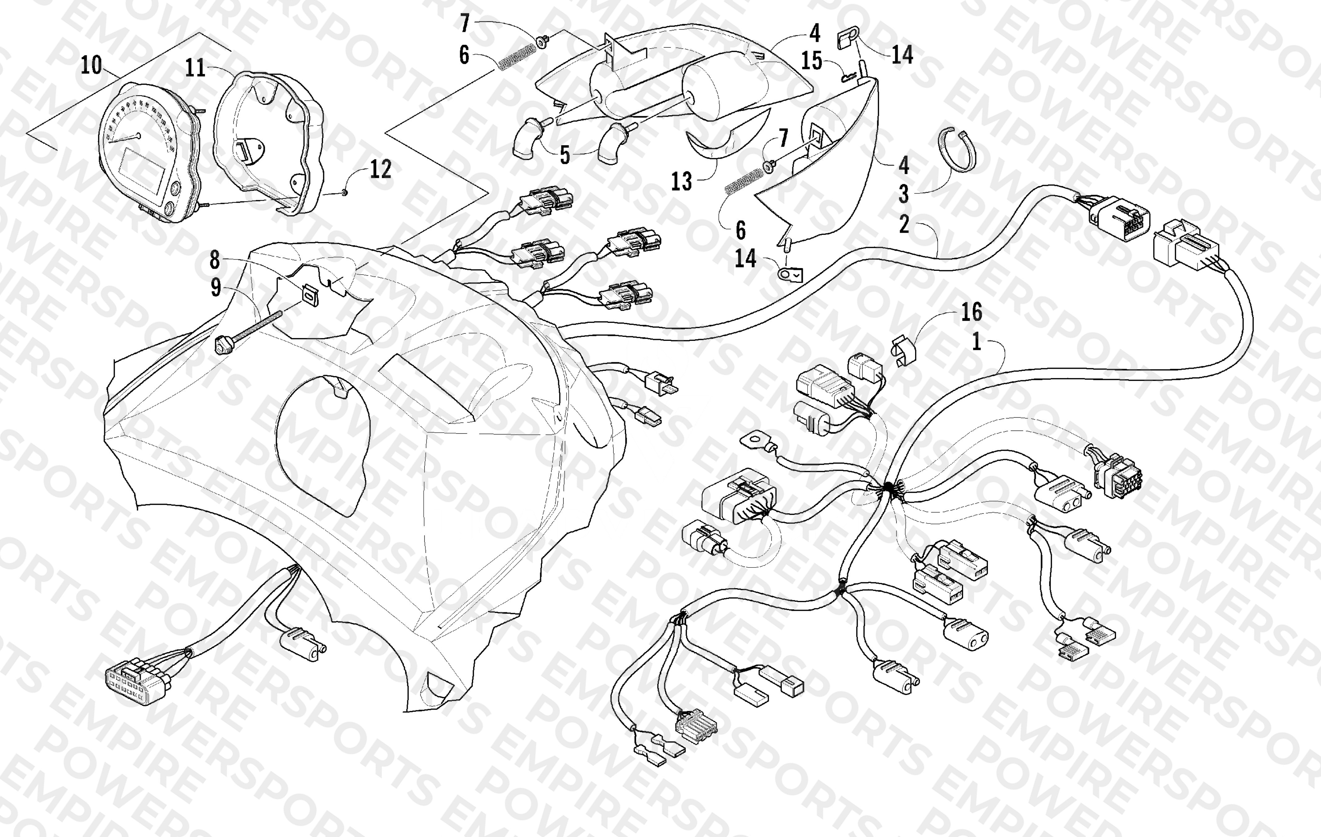 HEADLIGHT, INSTRUMENTS, AND WIRING ASSEMBLIES
