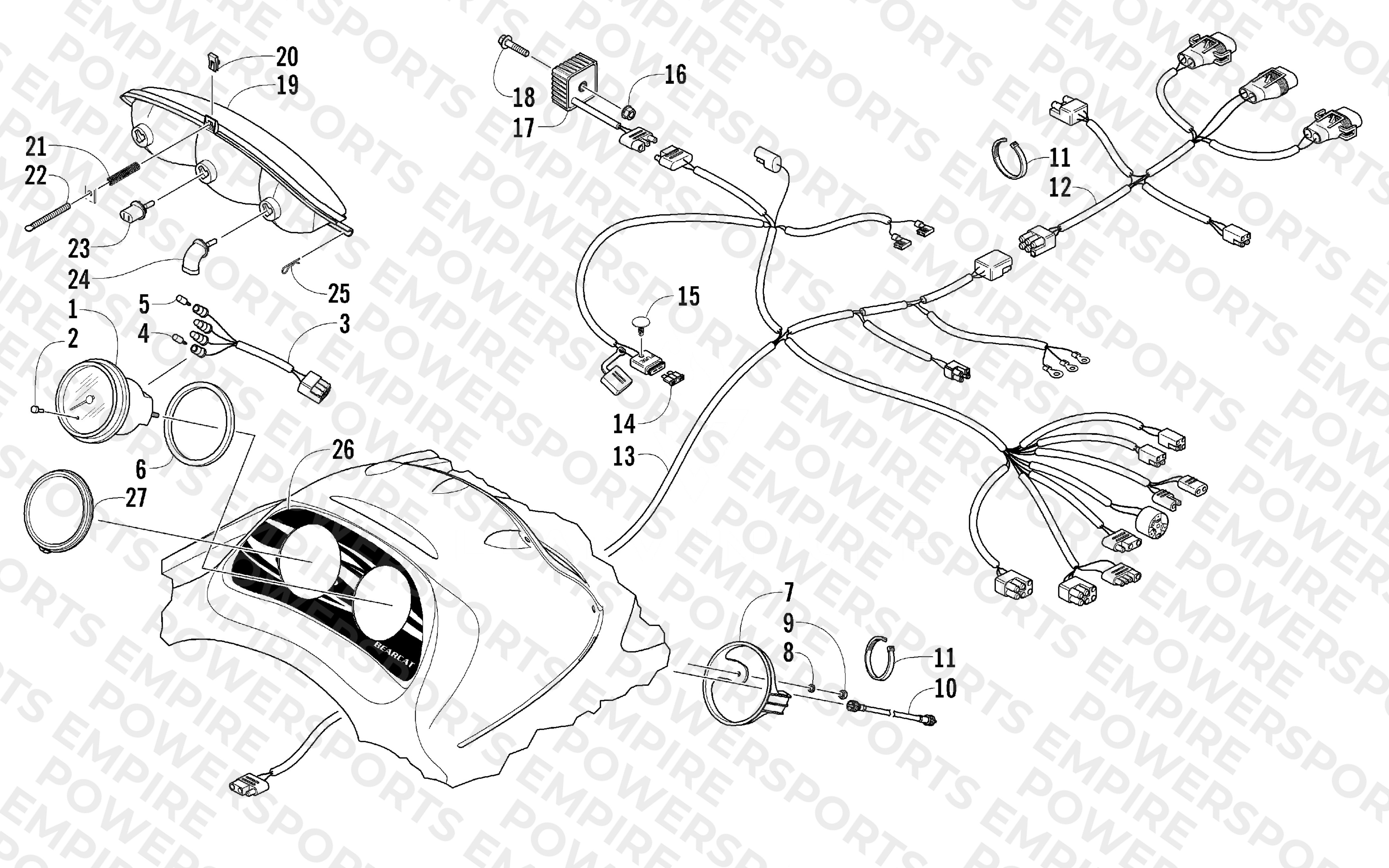 HEADLIGHT, INSTRUMENTS, AND WIRING ASSEMBLIES