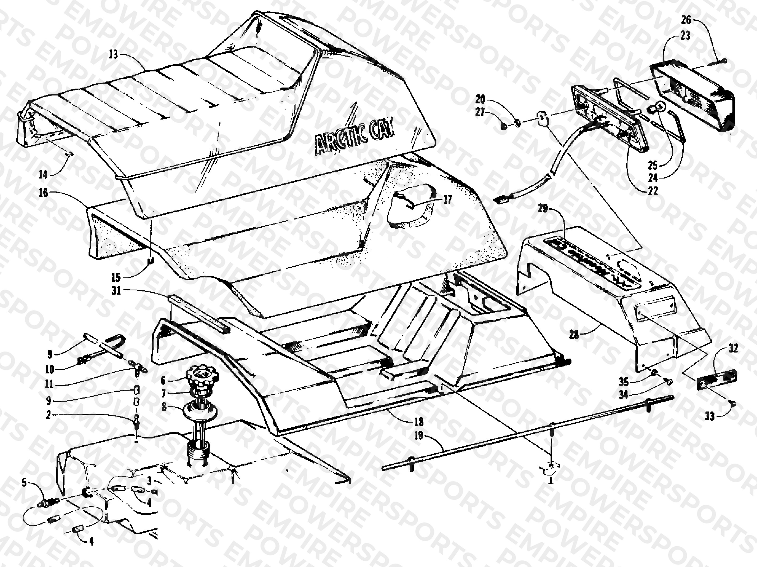 GAS TANK, SEAT, AND TAILLIGHT ASSEMBLIES