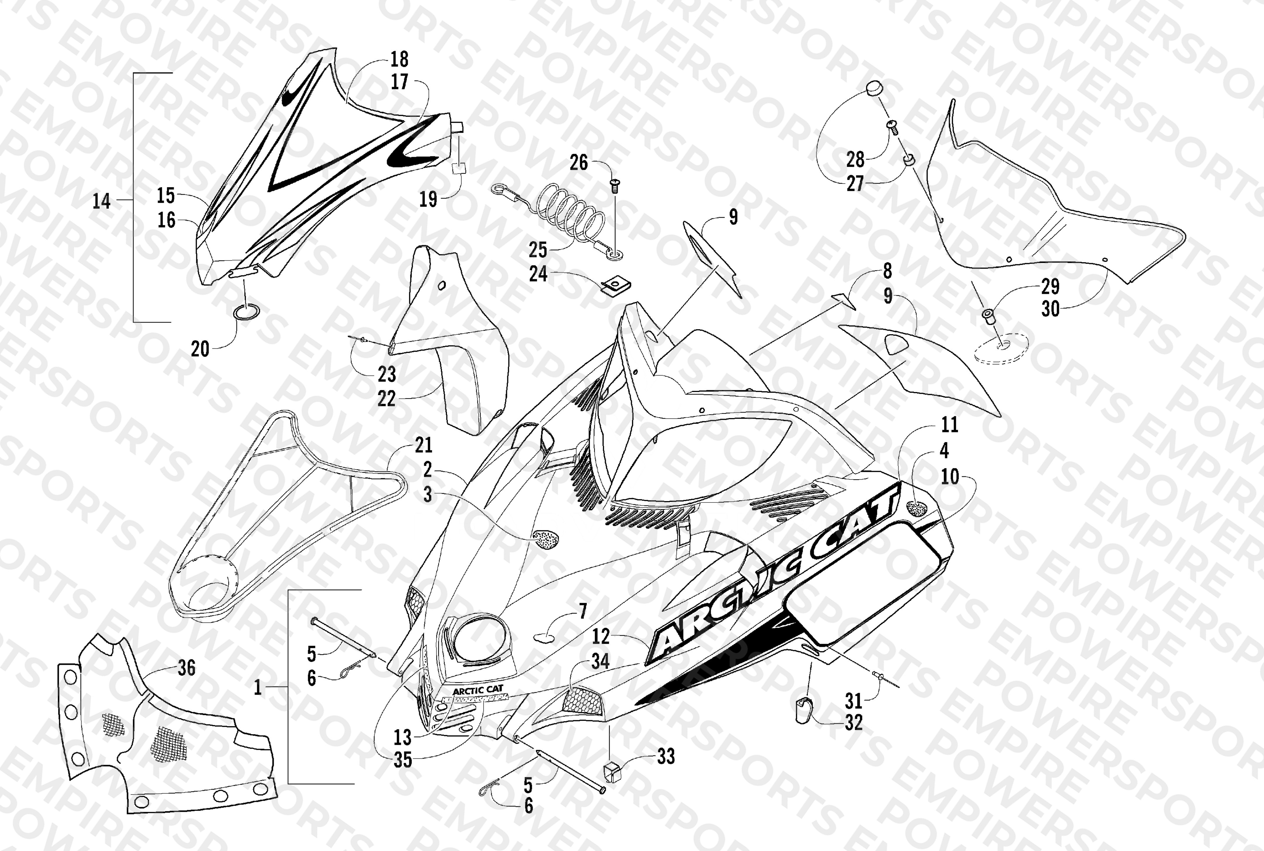 HOOD AND WINDSHIELD ASSEMBLY