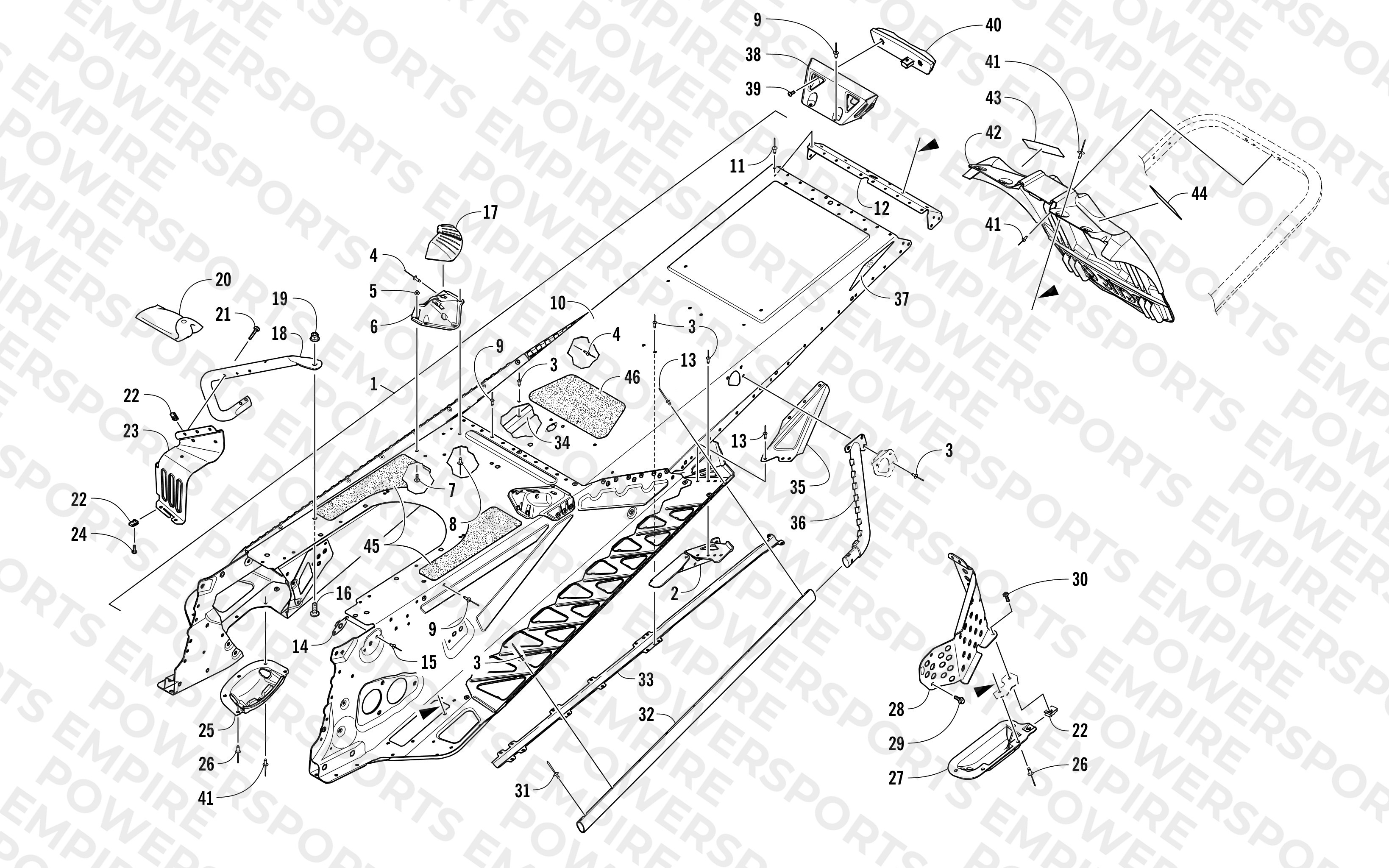 TUNNEL AND SNOWFLAP ASSEMBLY