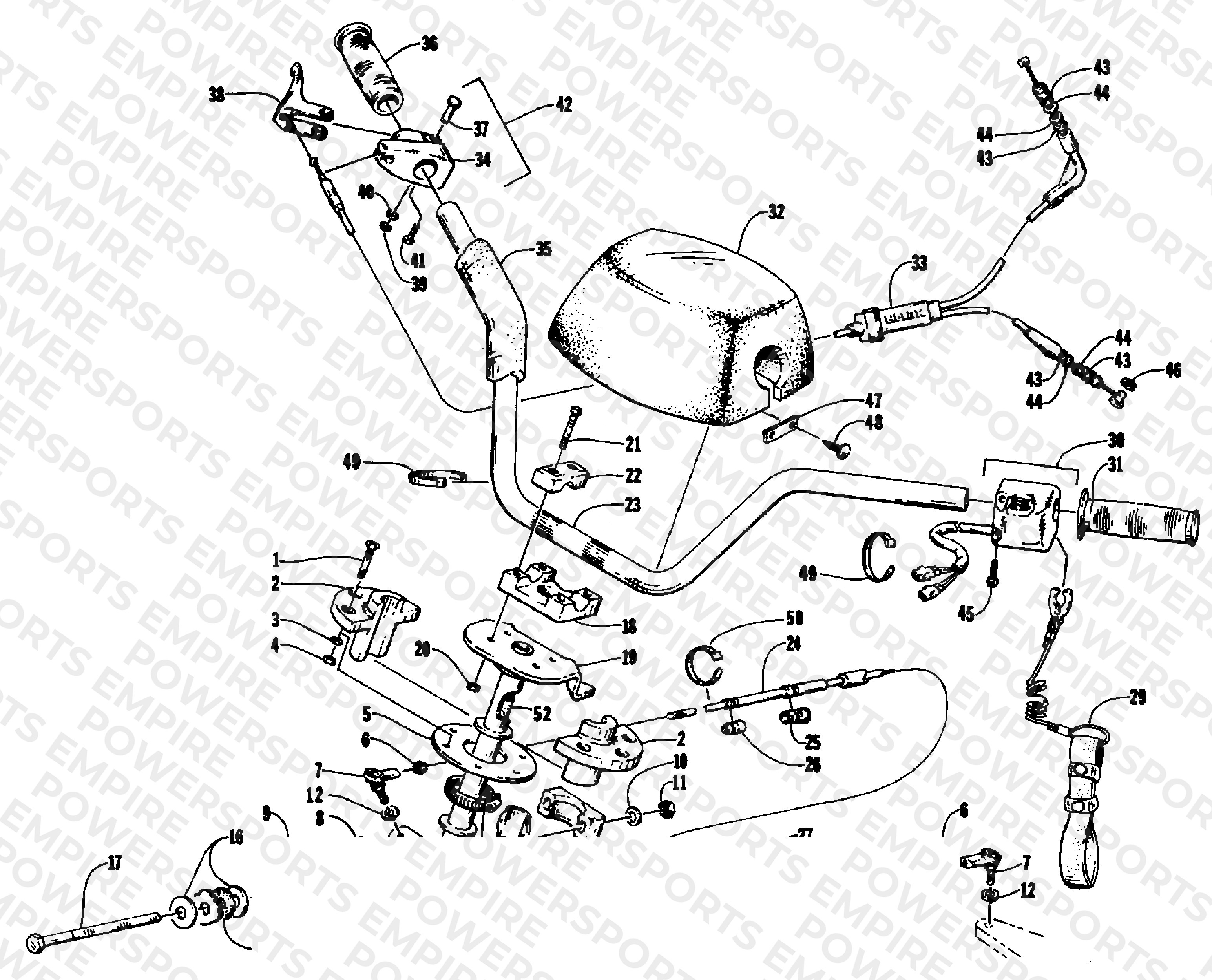 HANDLEBAR AND STEERING POST ASSEMBLY