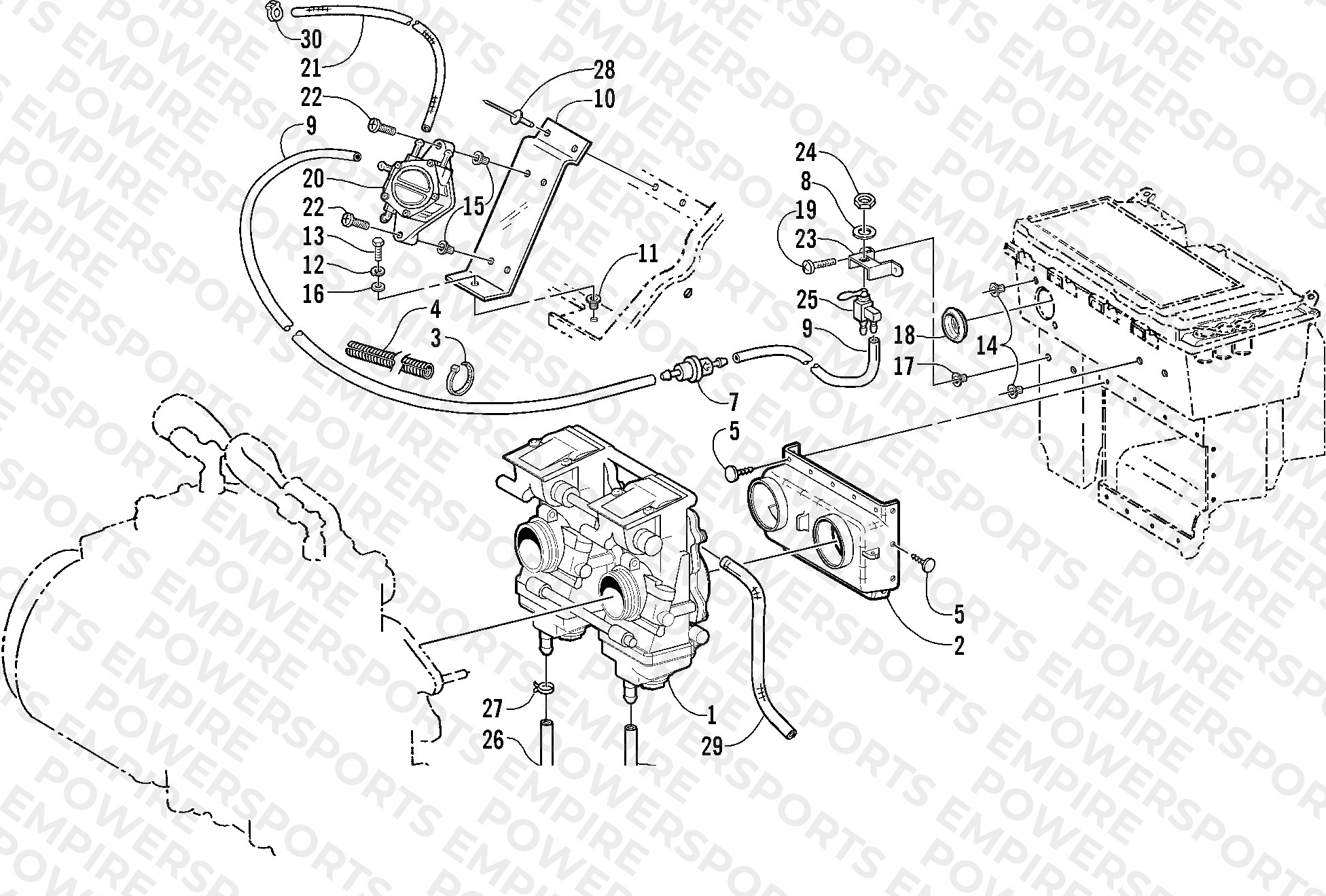 CARBURETOR AND FUEL PUMP ASSEMBLY