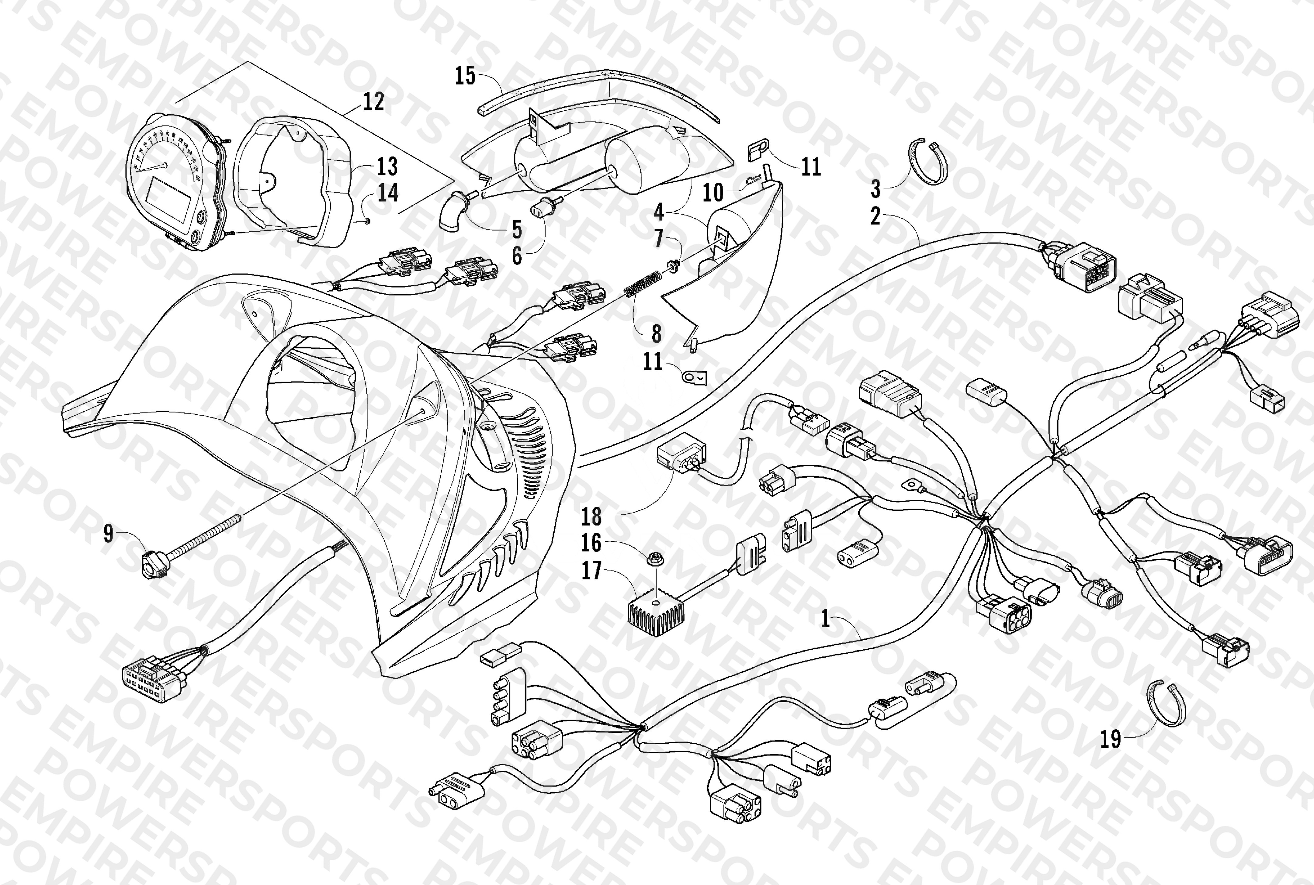 HEADLIGHT, INSTRUMENTS, AND WIRING ASSEMBLIES