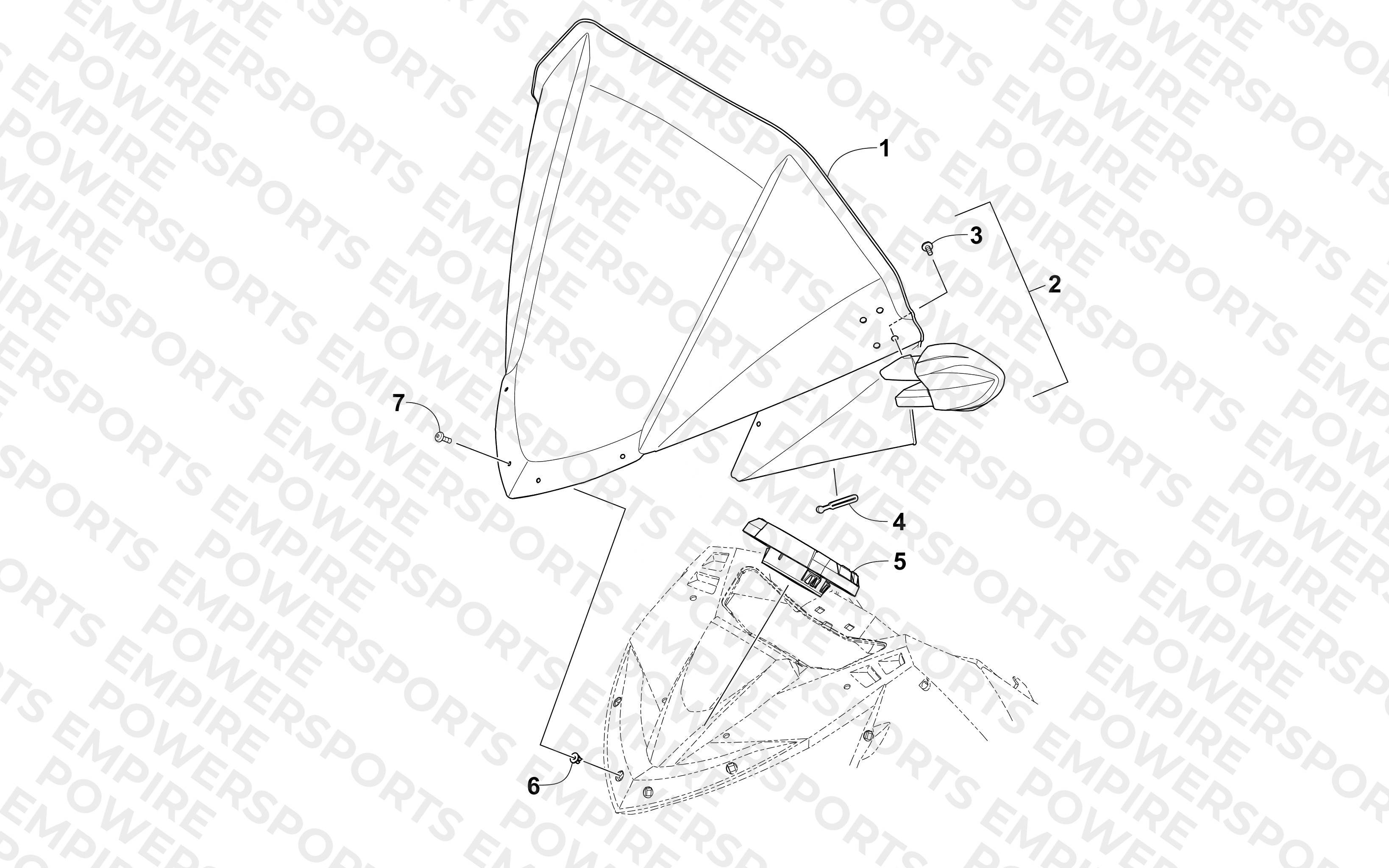 WINDSHIELD AND INSTRUMENTS ASSEMBLIES