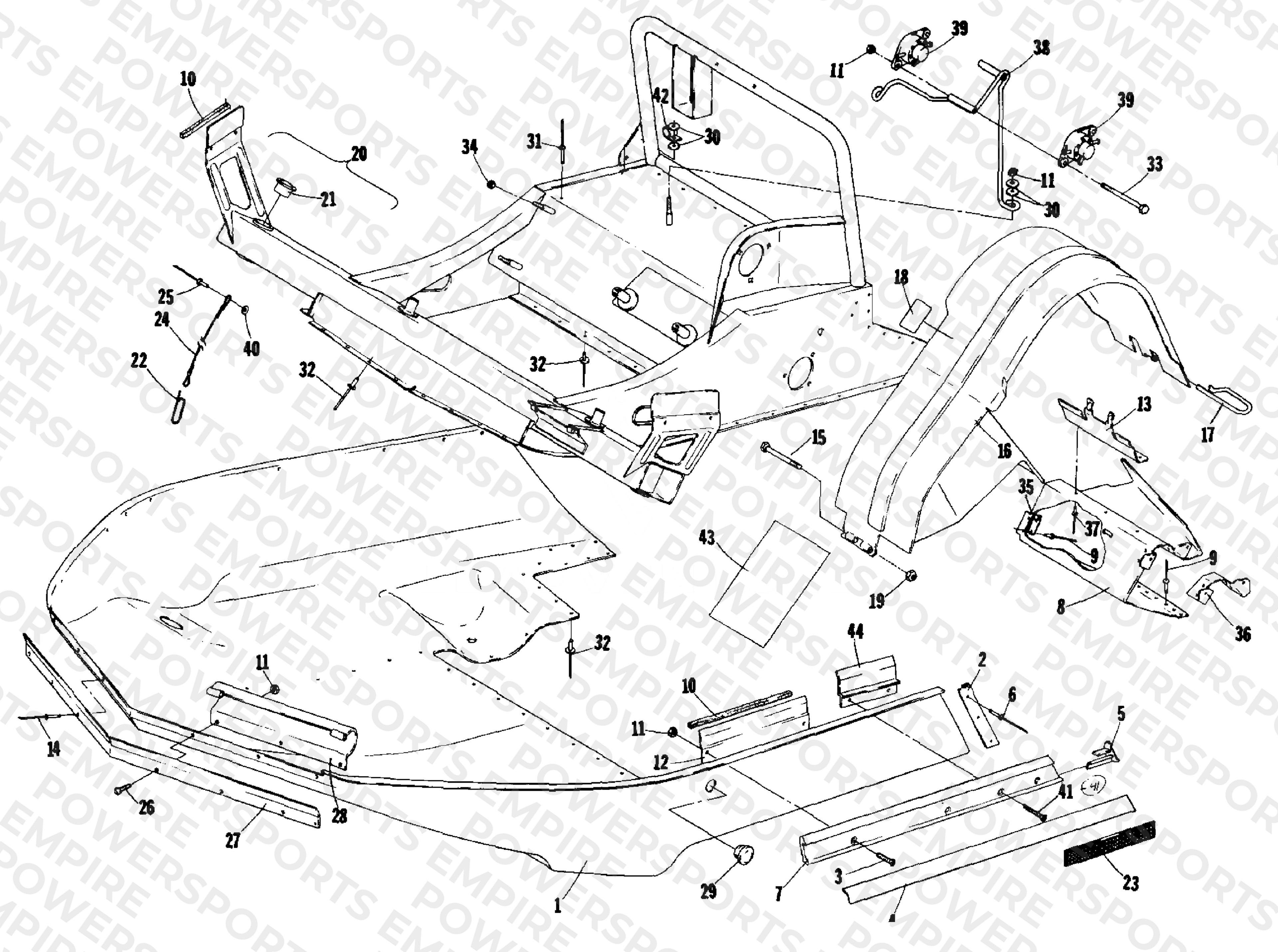 BELLY PAN, FRONT FRAME