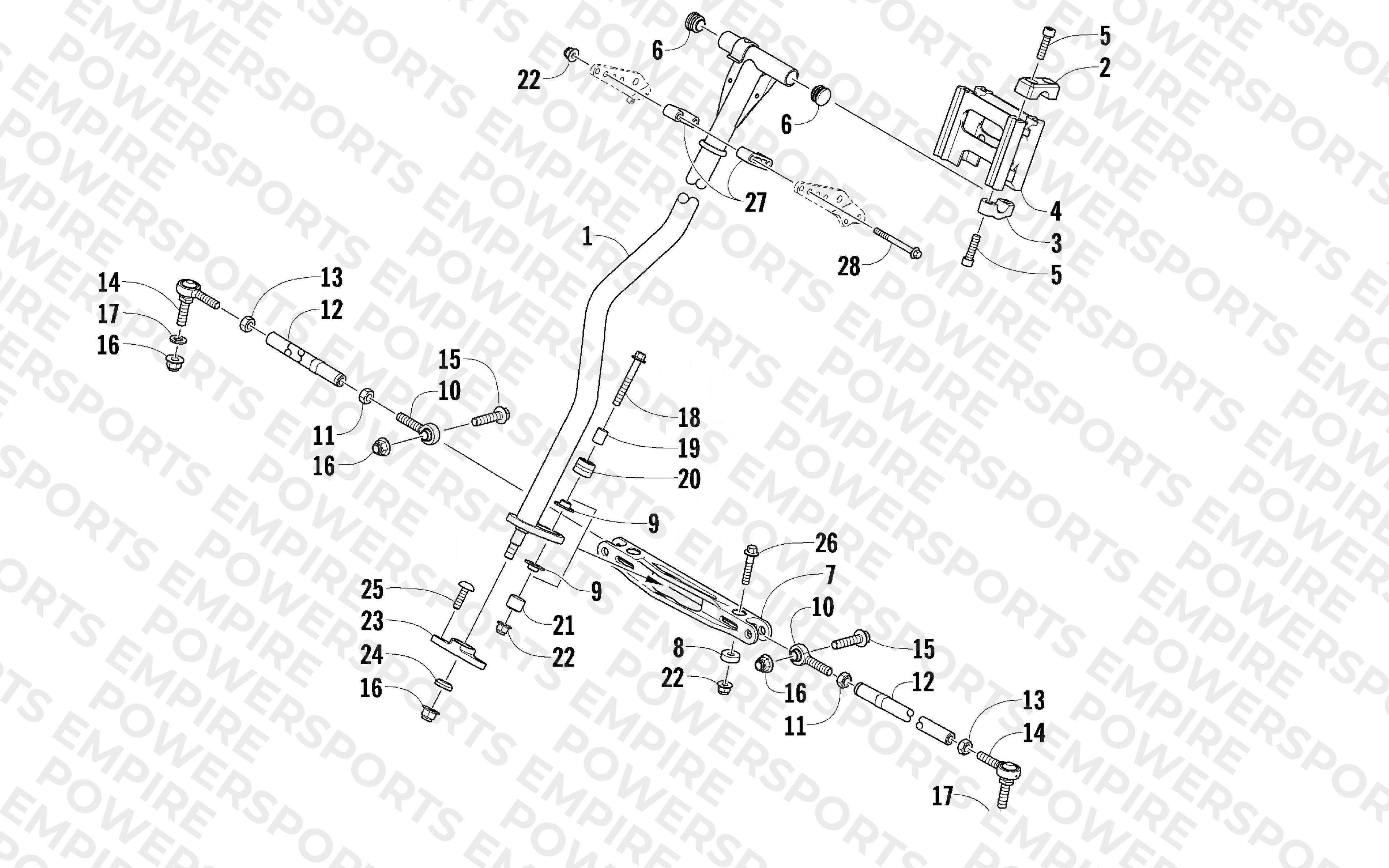 STEERING POST AND TIE ROD ASSEMBLY