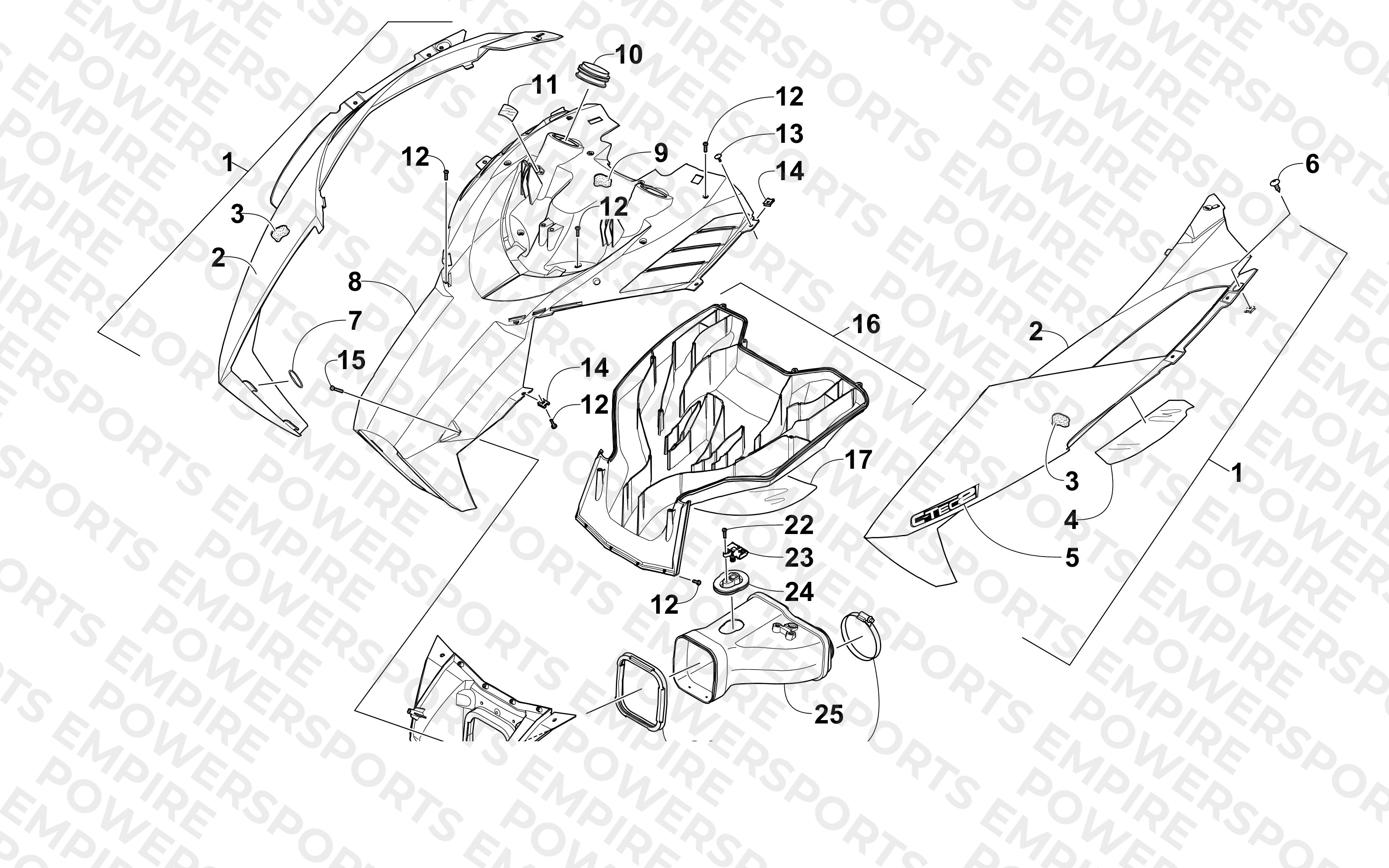 HOOD AND AIR INTAKE ASSEMBLY