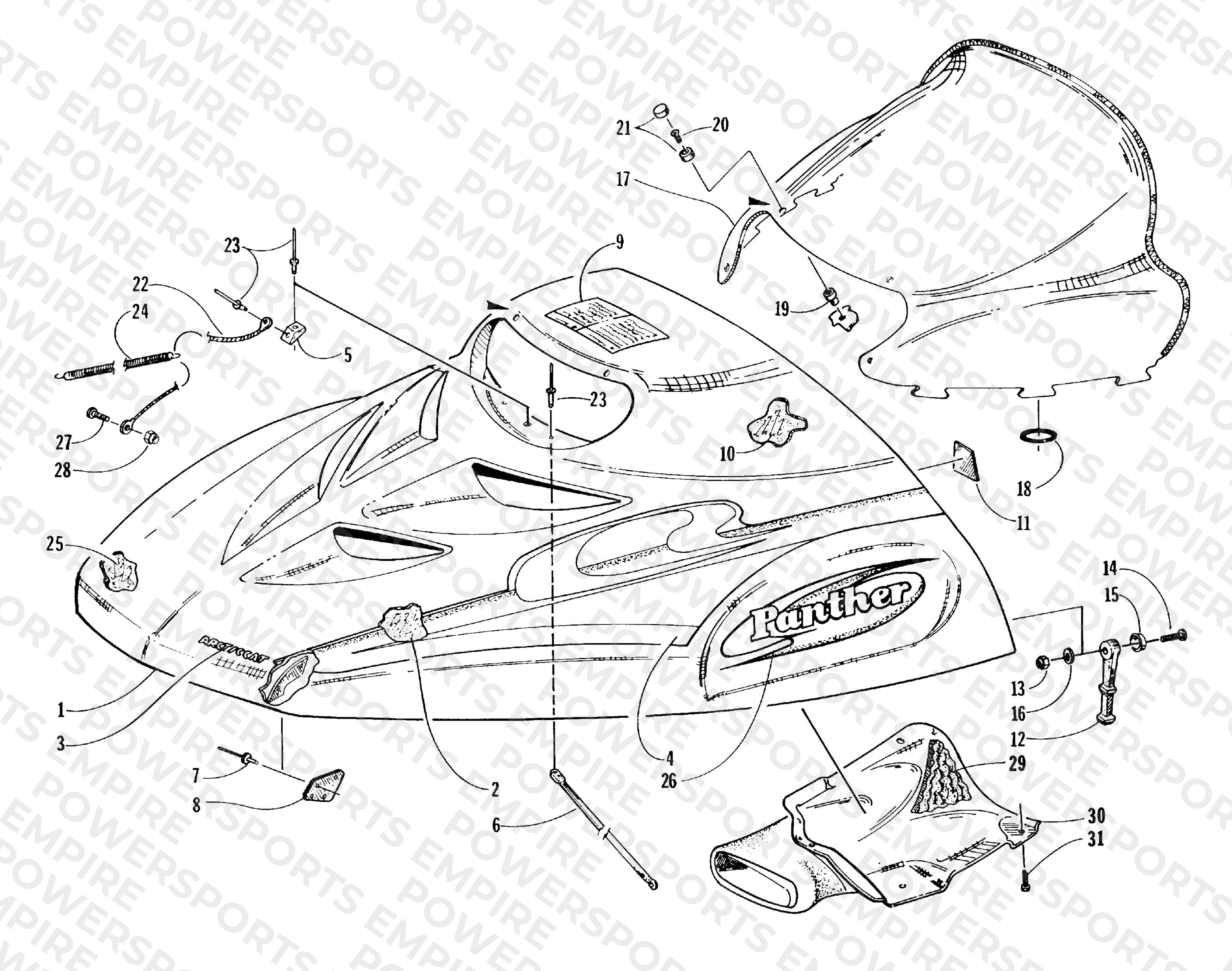 HOOD AND WINDSHIELD ASSEMBLY
