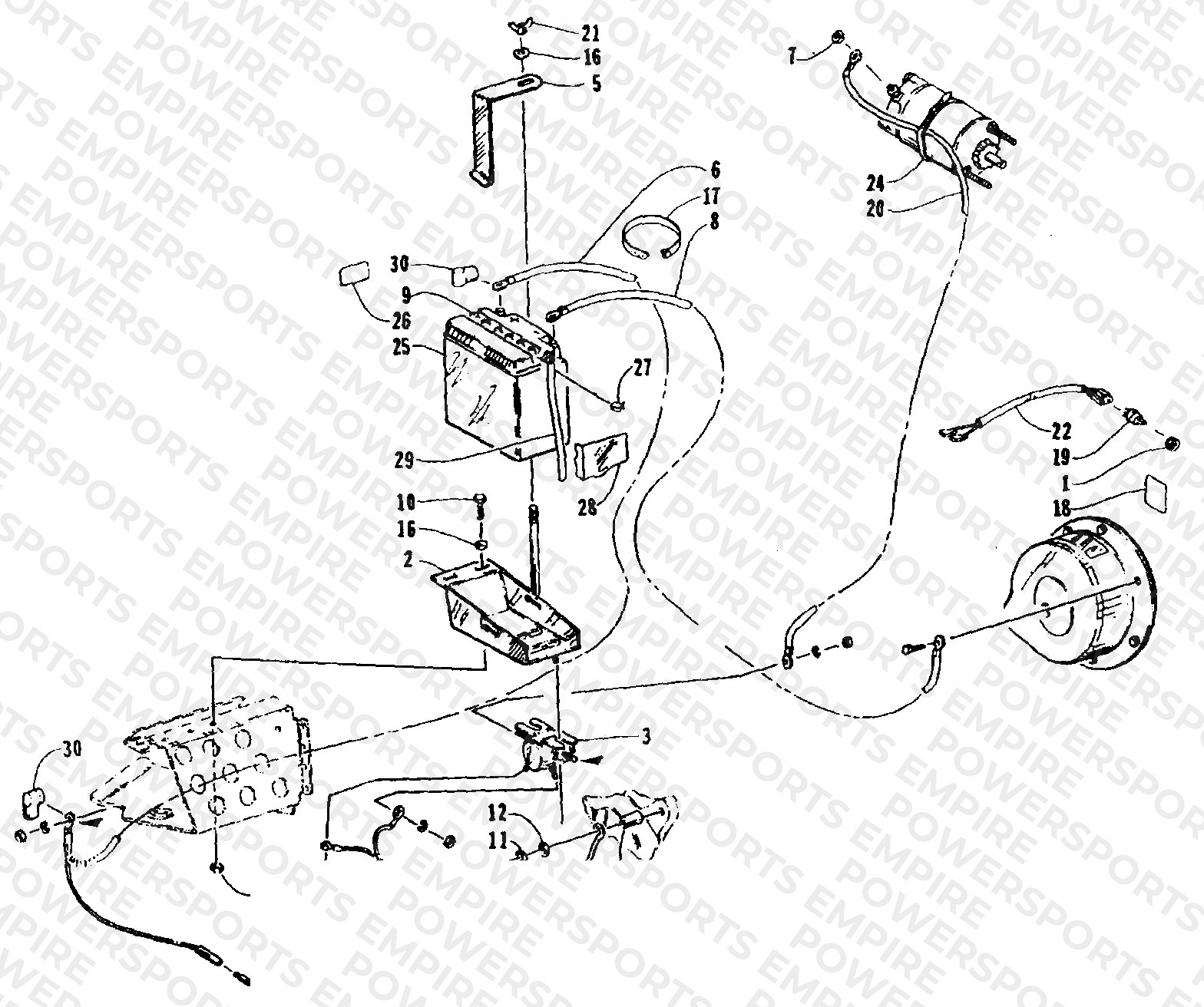ELECTRIC START - BATTERY ASSEMBLY