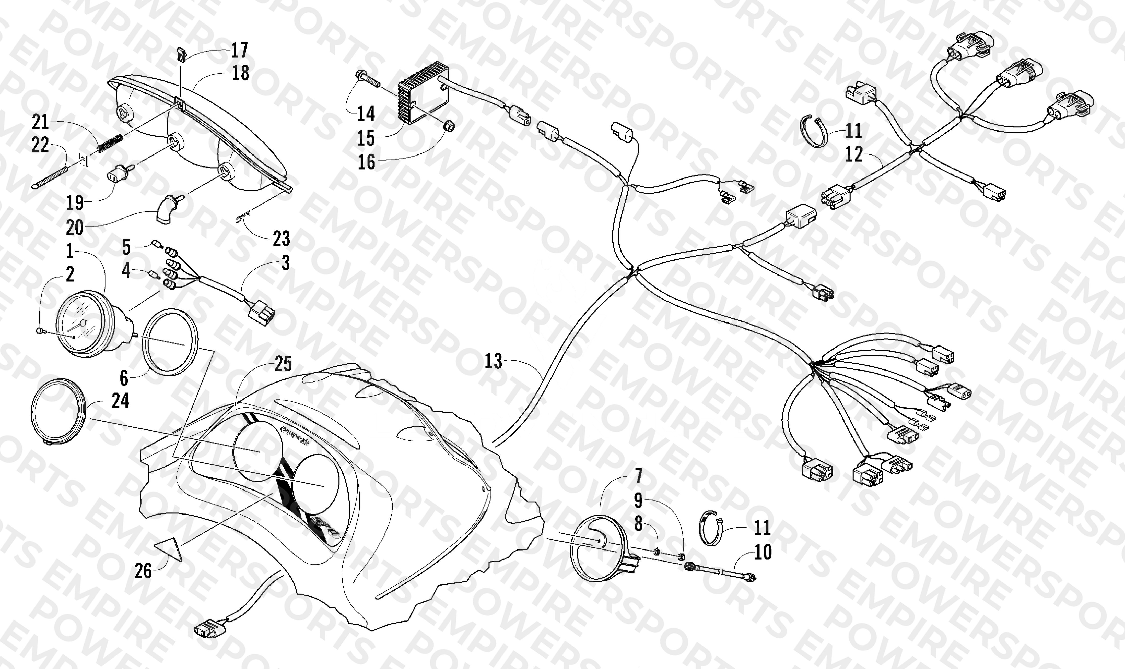 HEADLIGHT, INSTRUMENTS, AND WIRING ASSEMBLIES