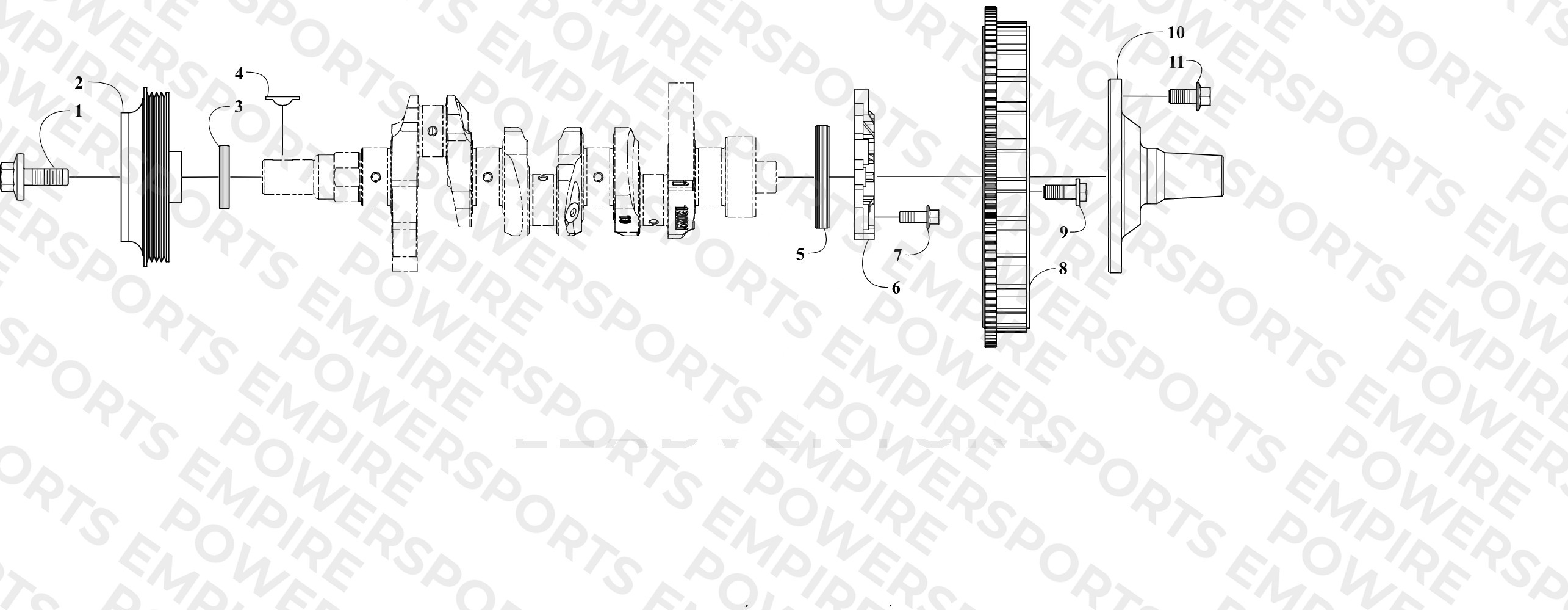 CRANKSHAFT PULLEY AND FLYWHEEL