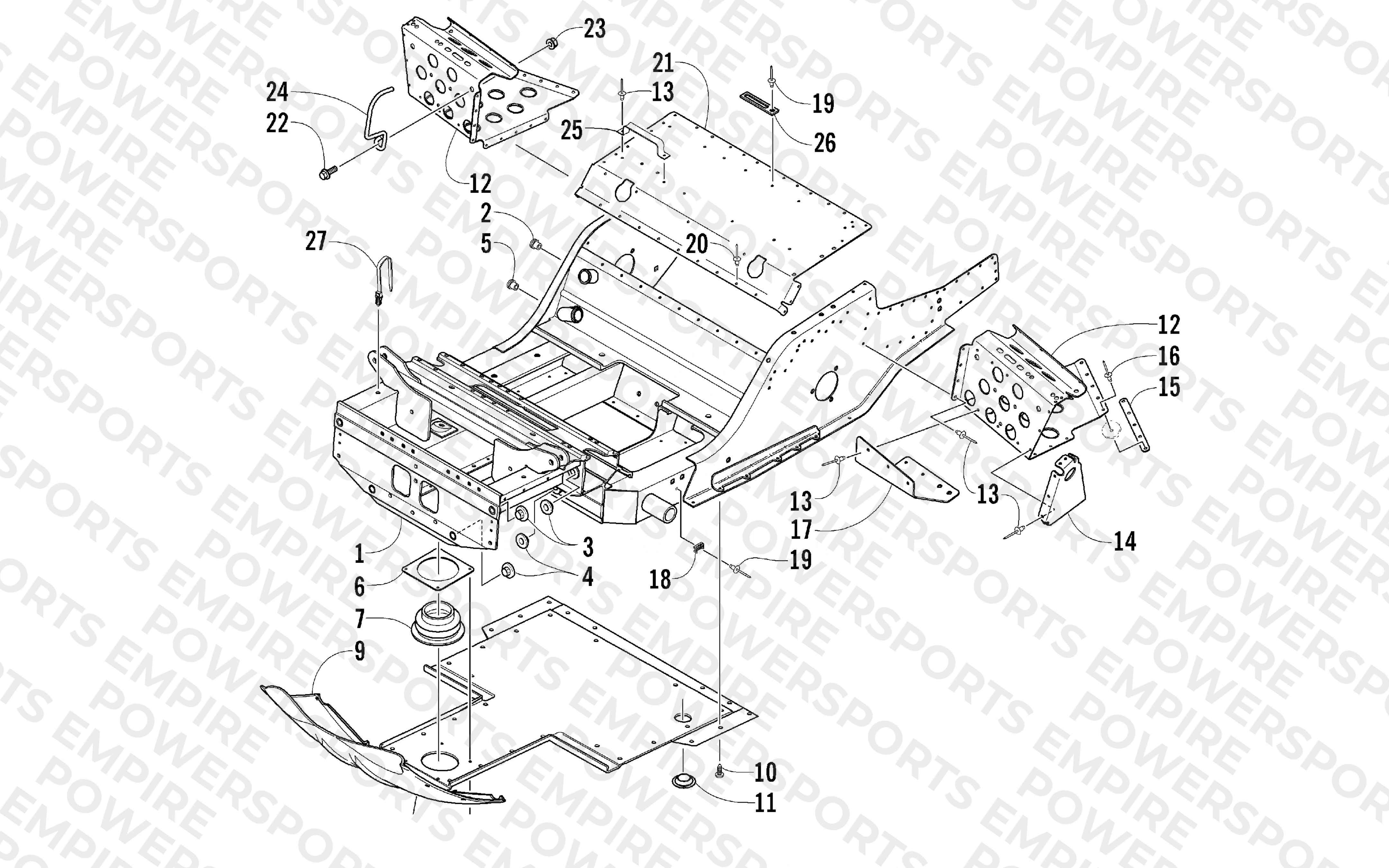 FRONT FRAME AND FOOTREST ASSEMBLY