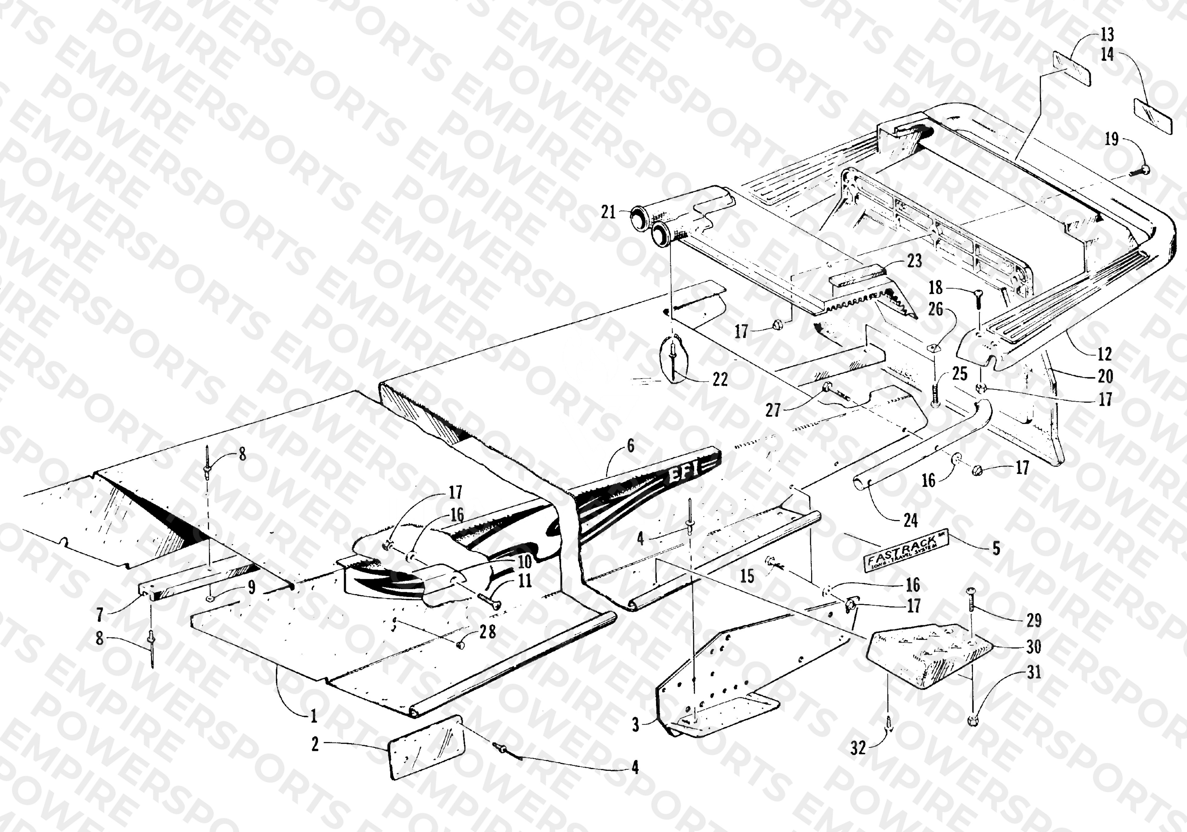 TUNNEL AND REAR BUMPER ASSEMBLY