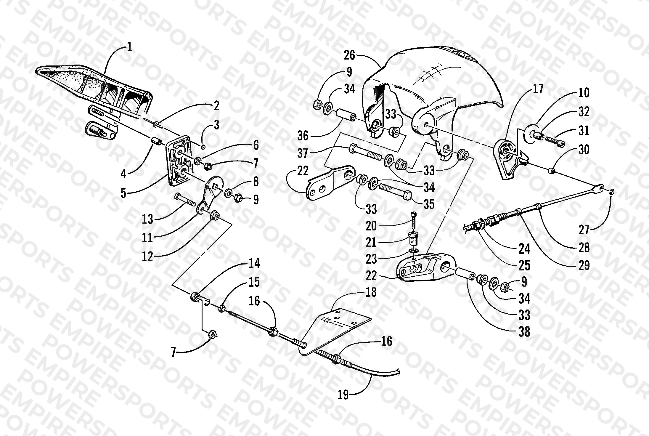 REVERSE DEFLECTOR AND LEVER ASSEMBLY