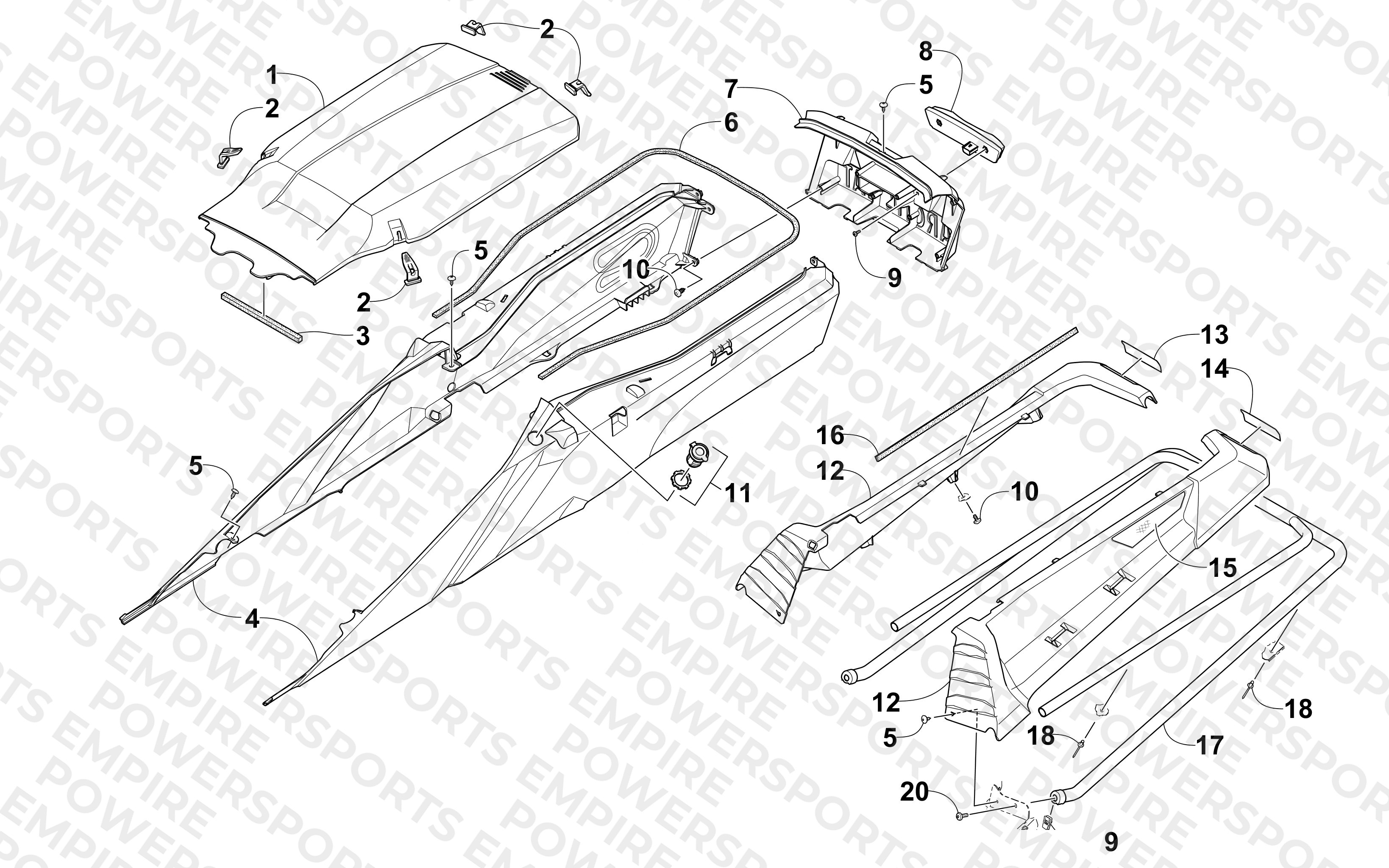 REAR BUMPER, STORAGE, AND TAILLIGHT ASSEMBLY