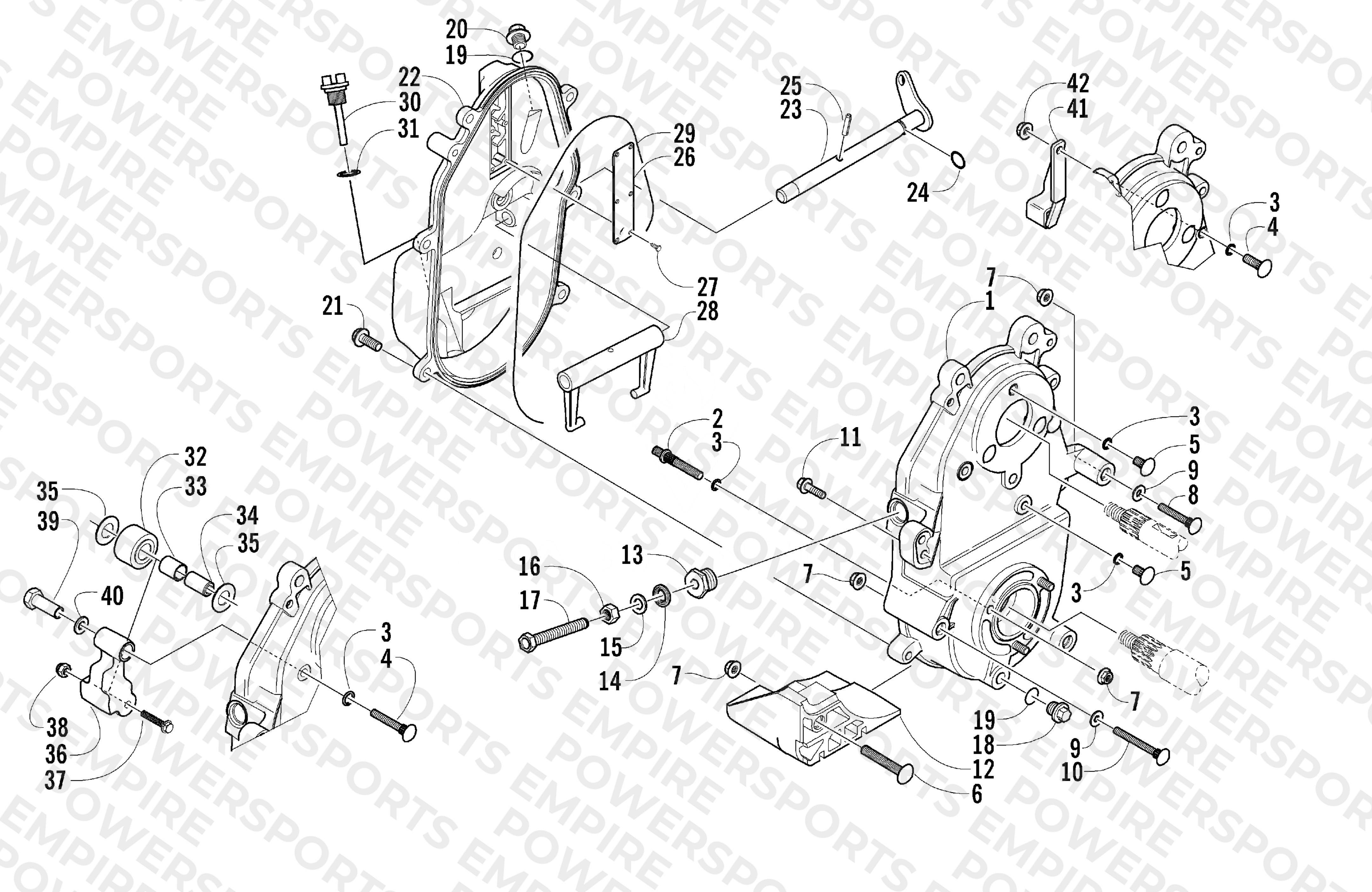 DROPCASE AND CHAIN TENSION ASSEMBLY