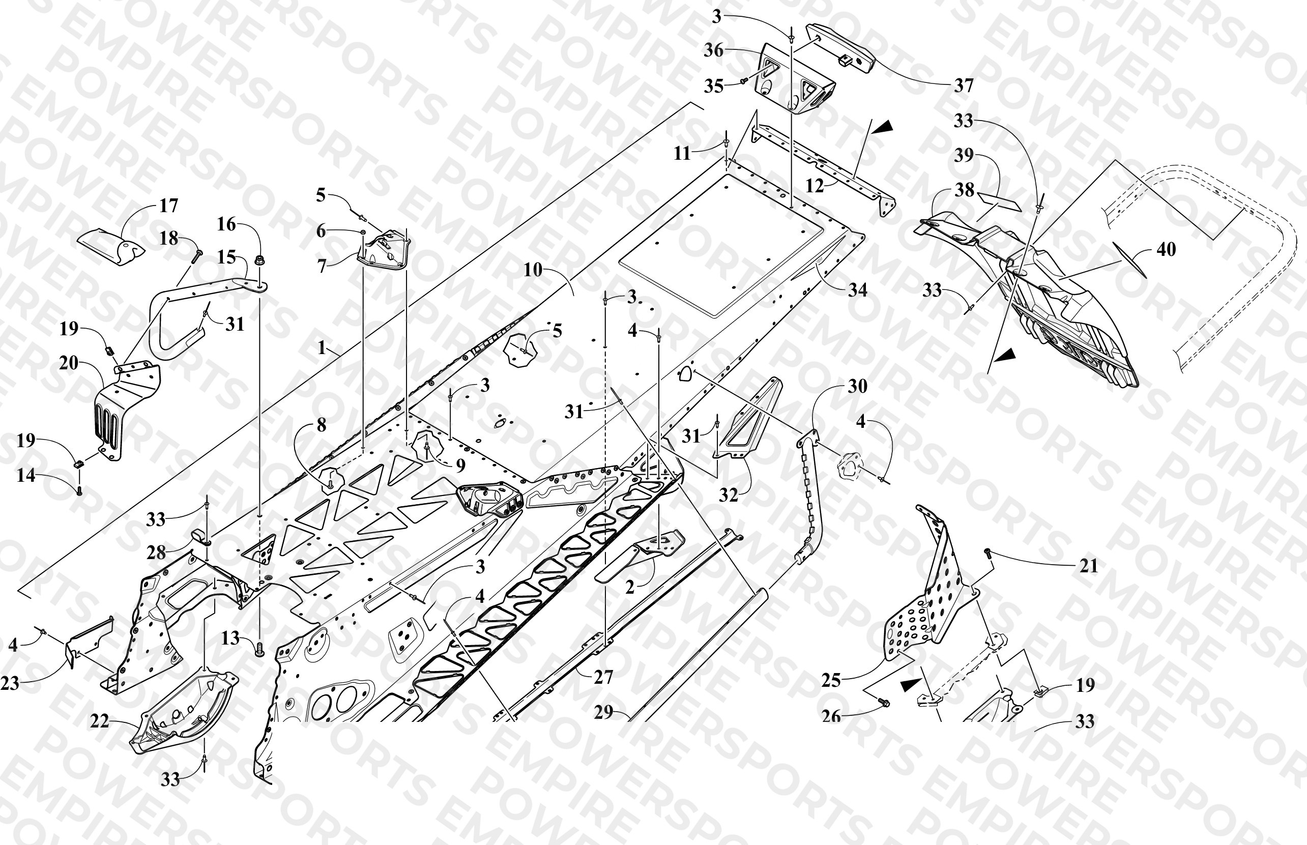 TUNNEL AND SNOWFLAP ASSEMBLY
