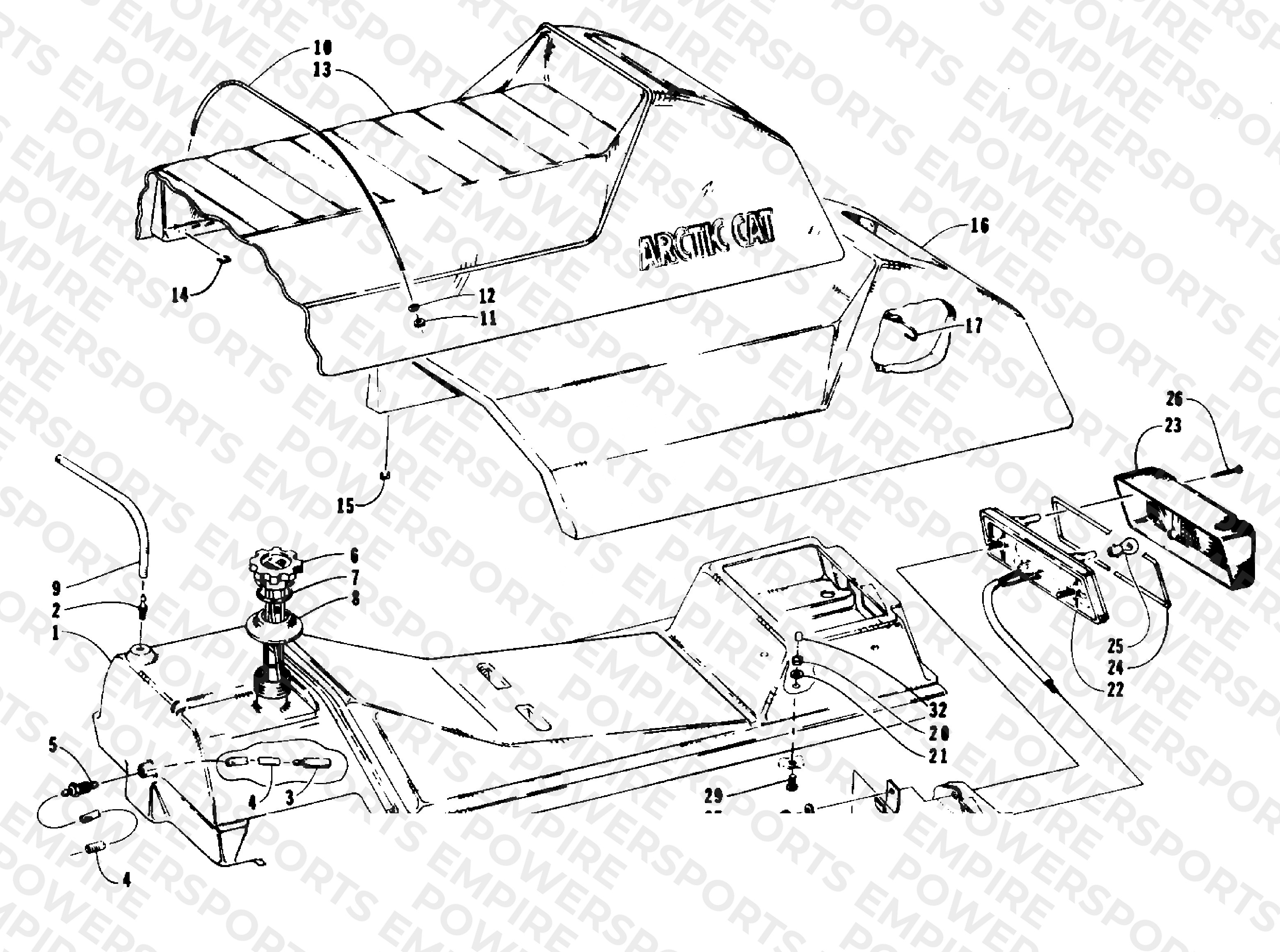 GAS TANK, SEAT, AND TAILLIGHT ASSEMBLIES