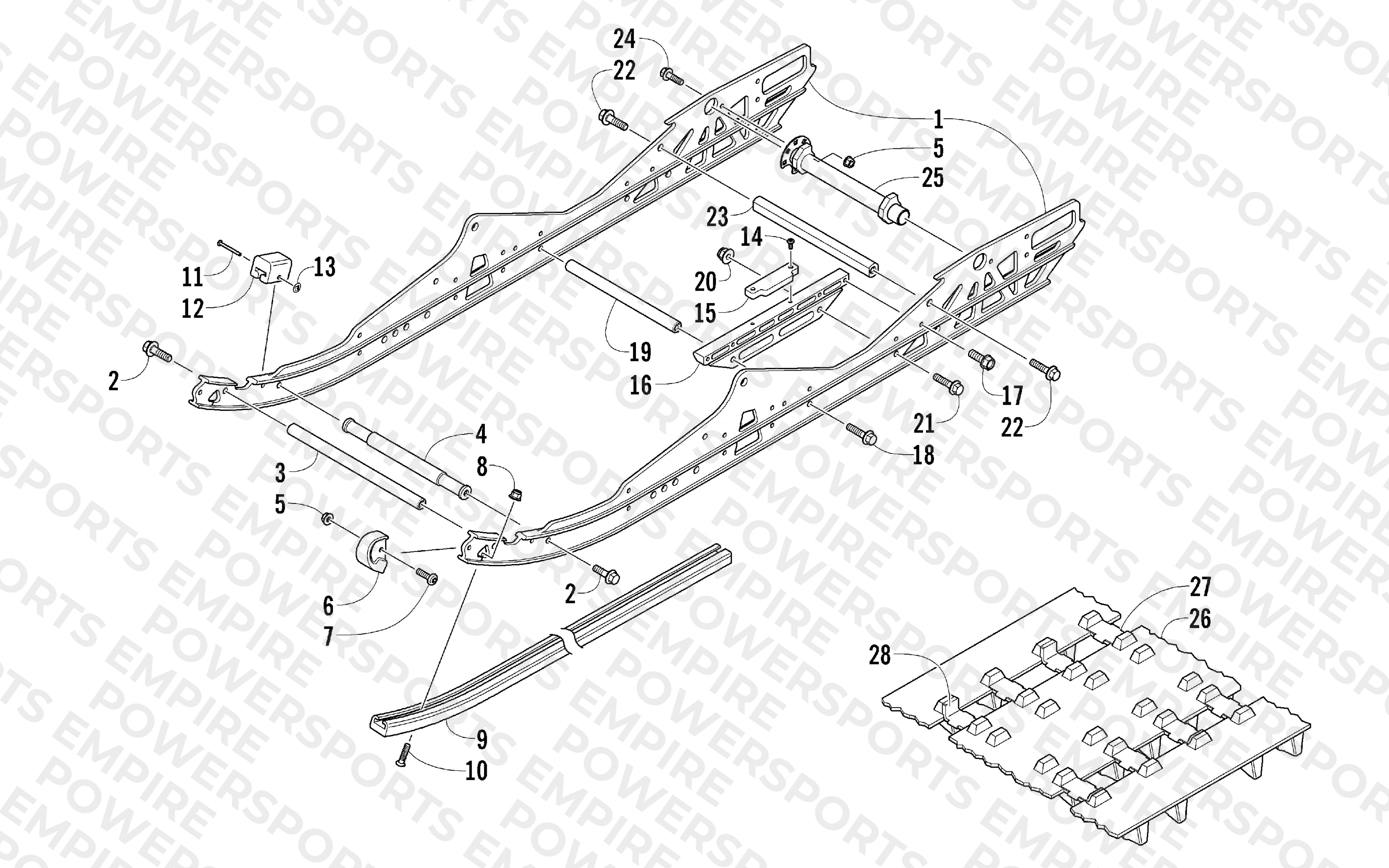 SLIDE RAIL AND TRACK ASSEMBLY