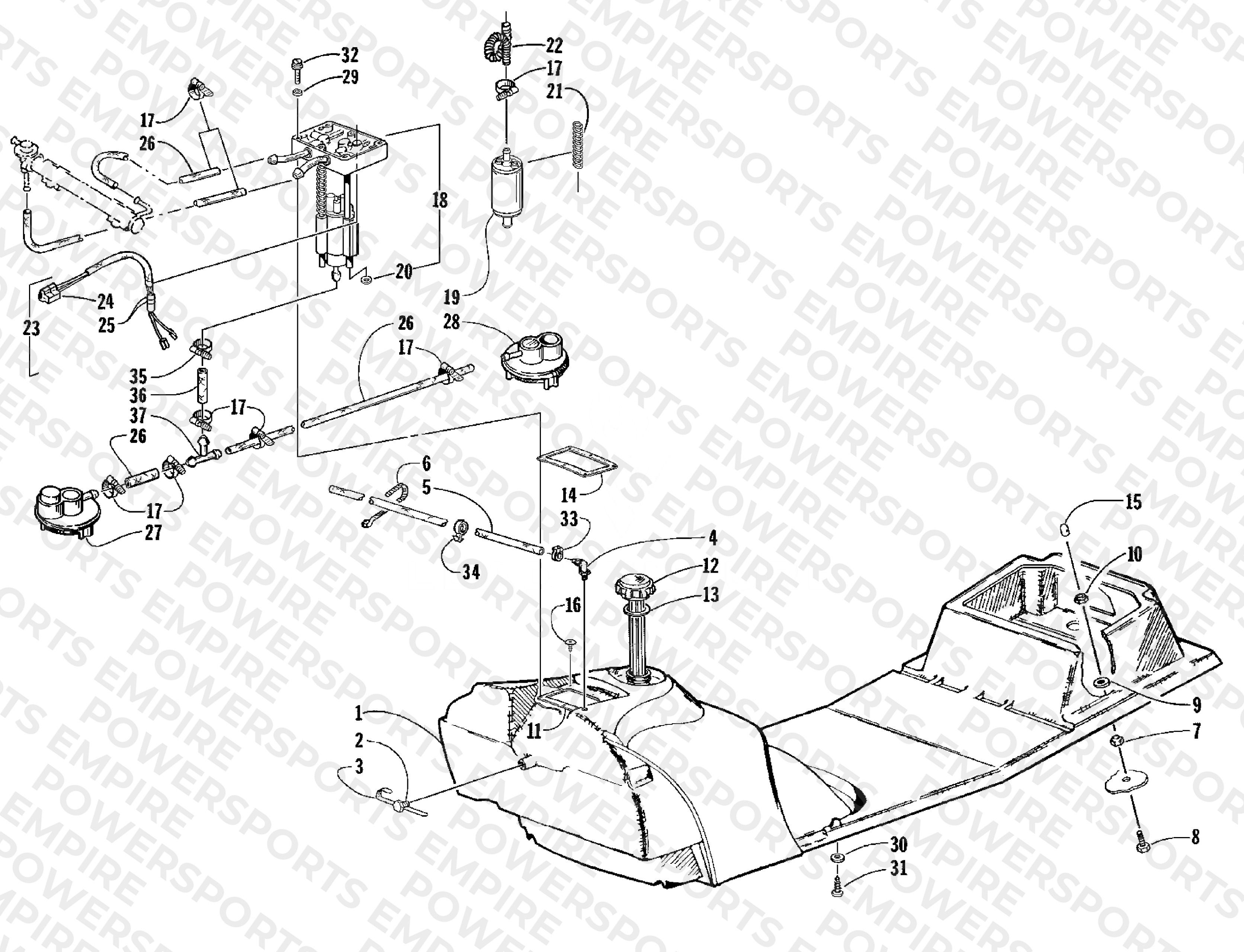 GAS TANK AND FUEL PUMP ASSEMBLIES