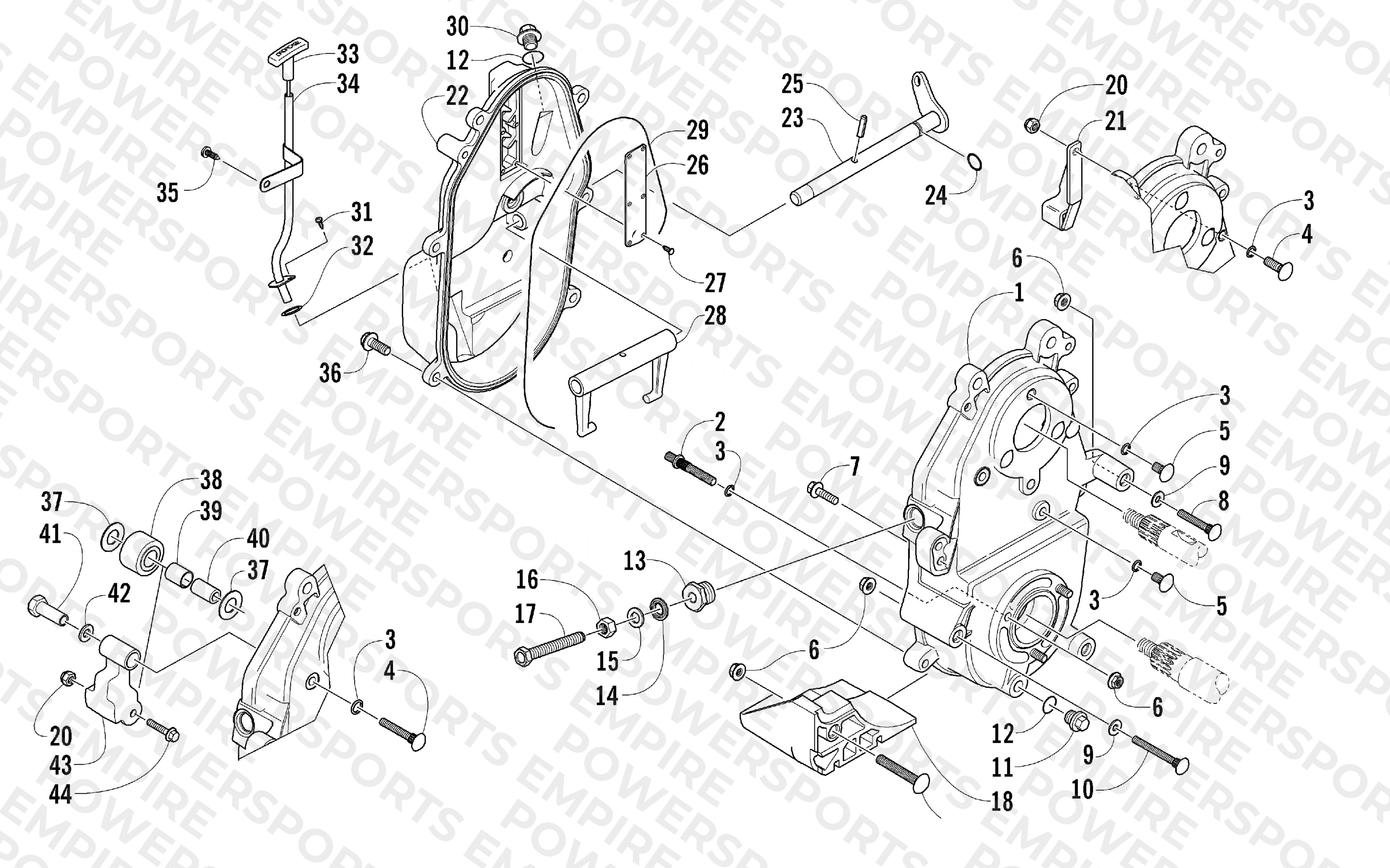 DROPCASE AND CHAIN TENSION ASSEMBLY