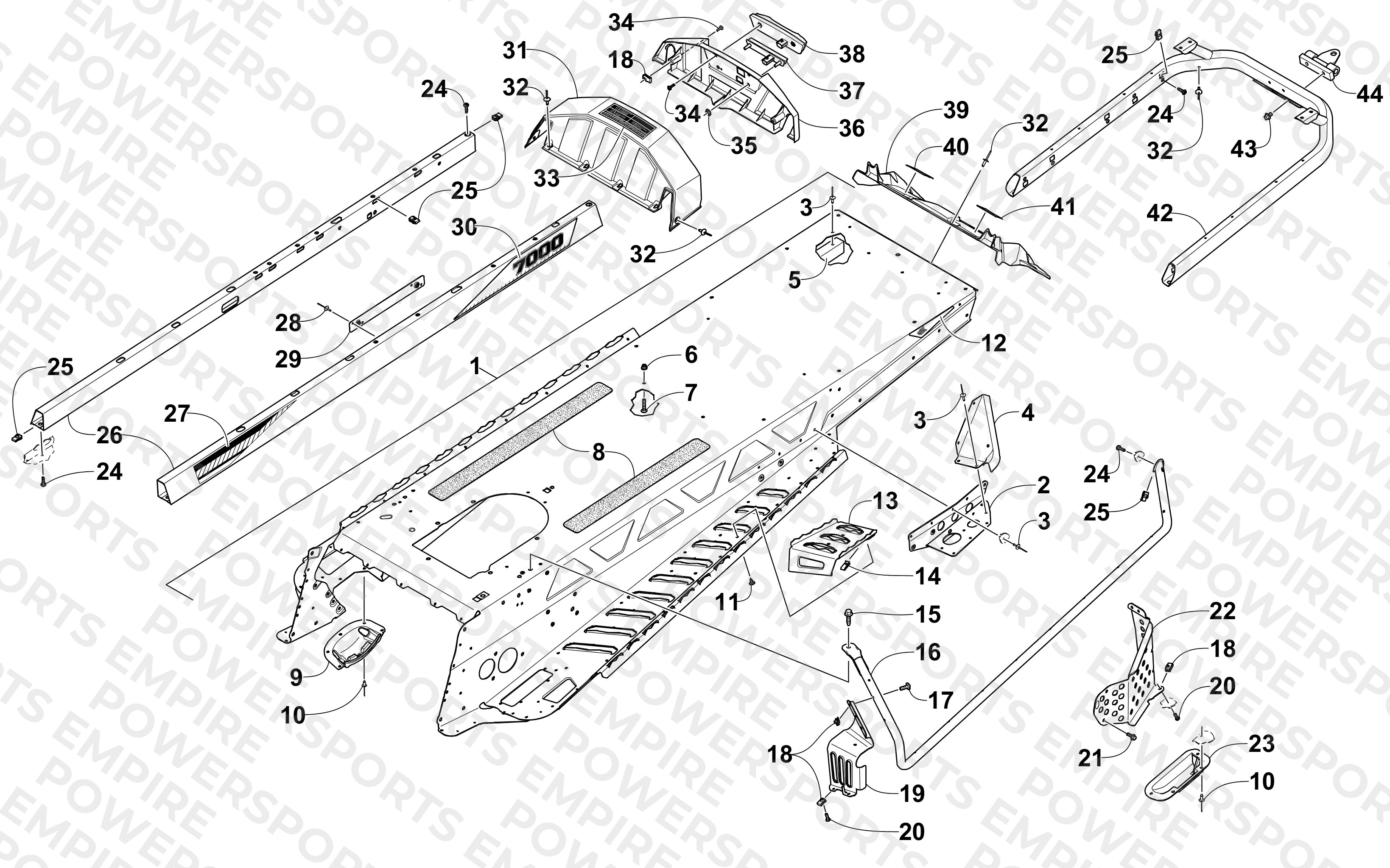 TUNNEL AND REAR RACK ASSEMBLY
